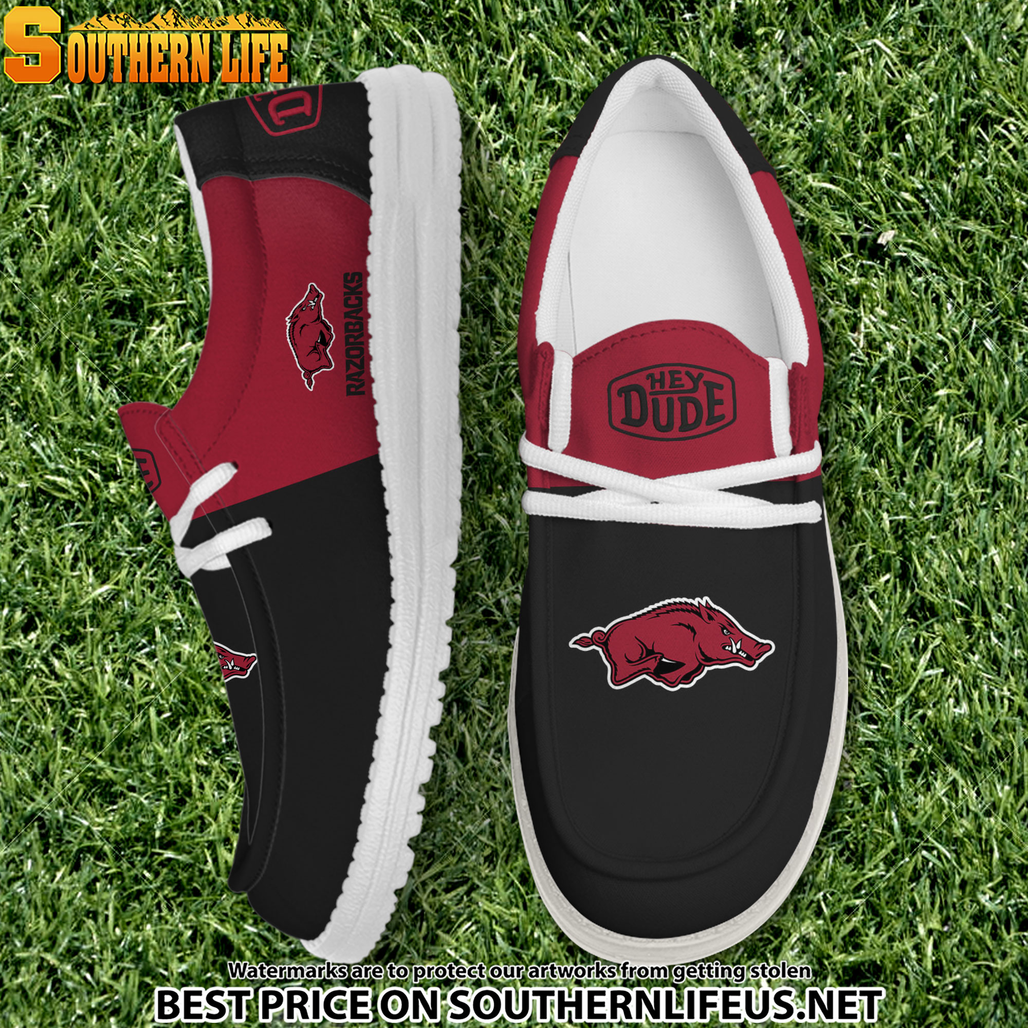 footwearelite arkansas razorbacks custom name hey dude shoes t50yu