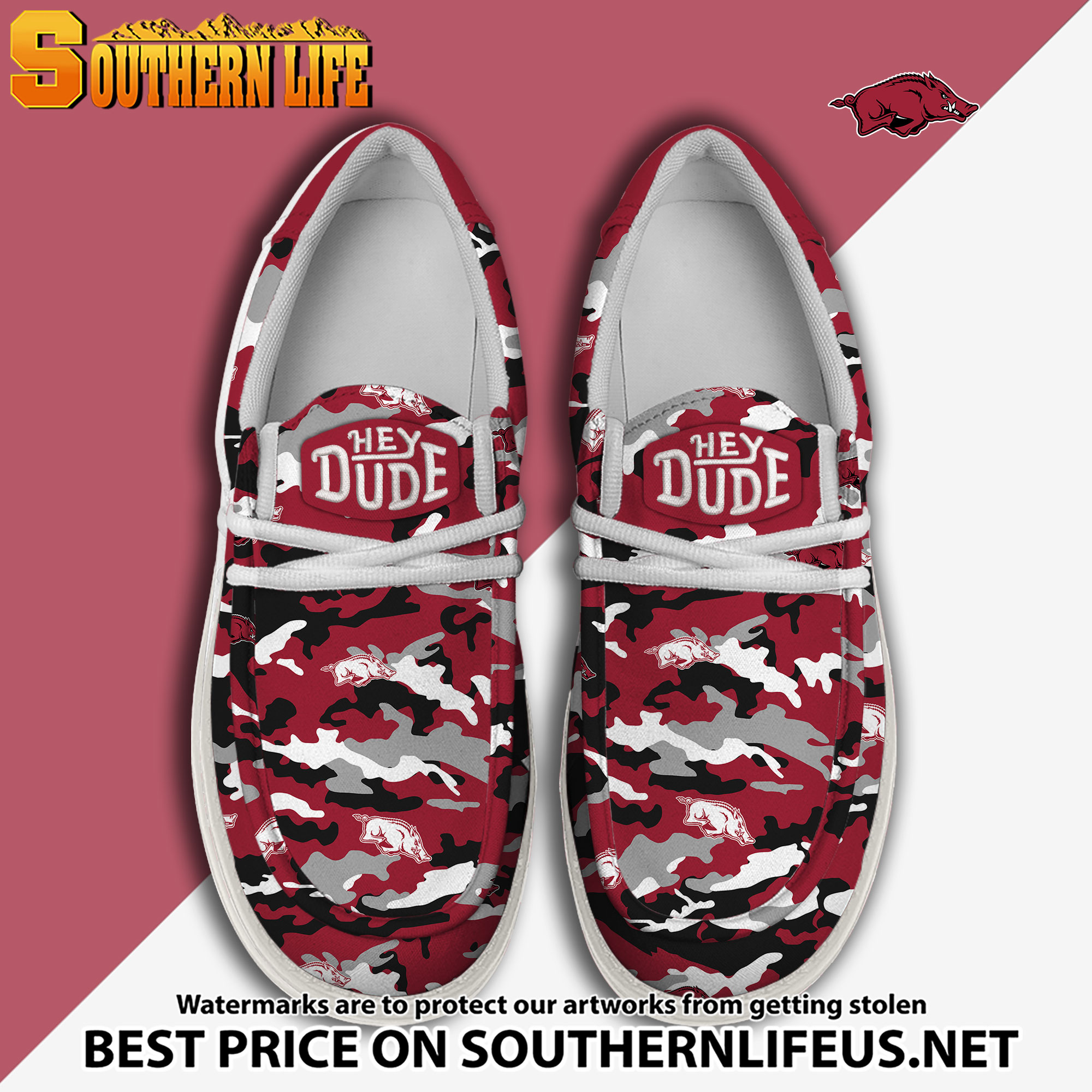 footwearelite arkansas razorbacks custom name hey dude shoes xuj1b