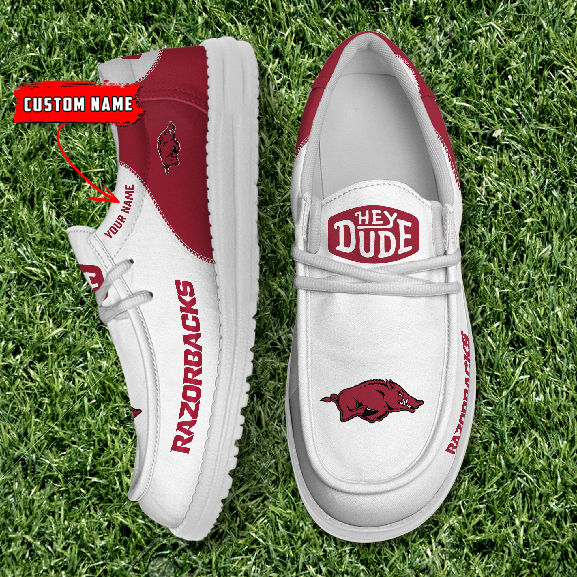 footwearelite arkansas razorbacks custom name hey dude shoes yzng7