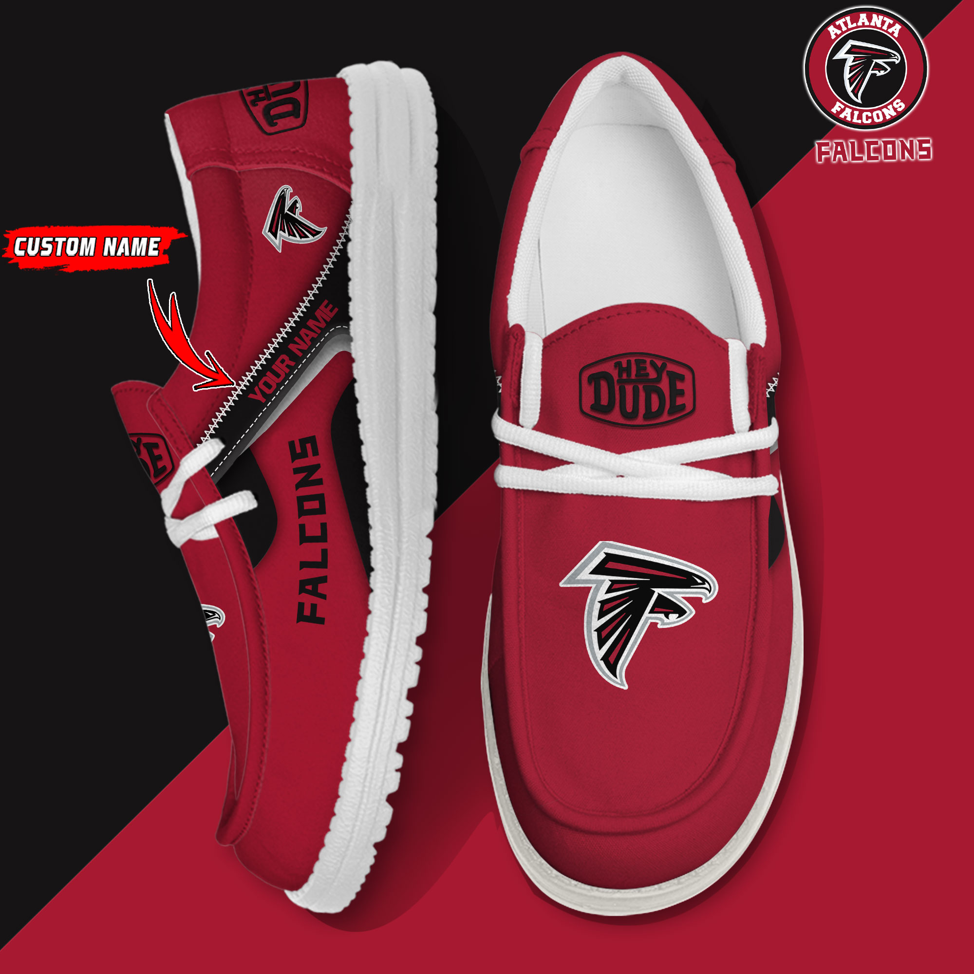 footwearelite atlanta falcons custom name hey dude shoes 8kjv7