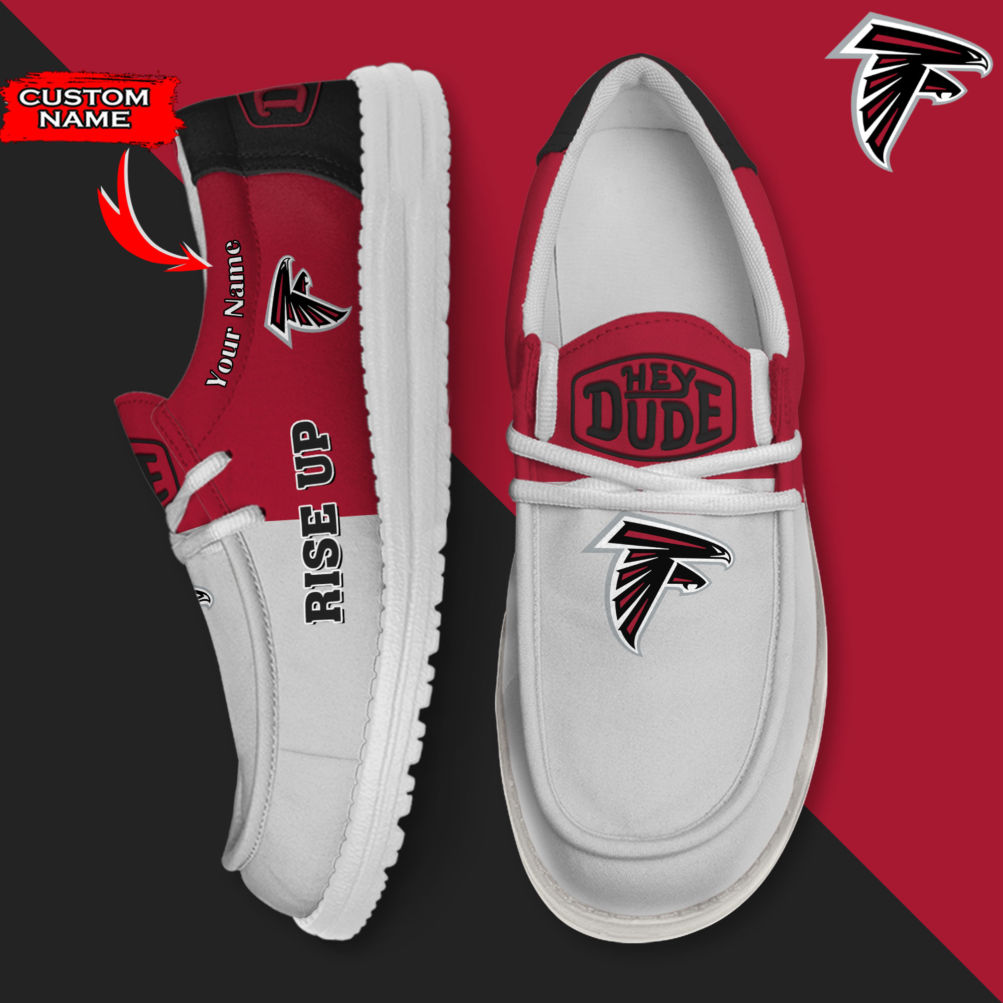 footwearelite atlanta falcons custom name hey dude shoes c18qj