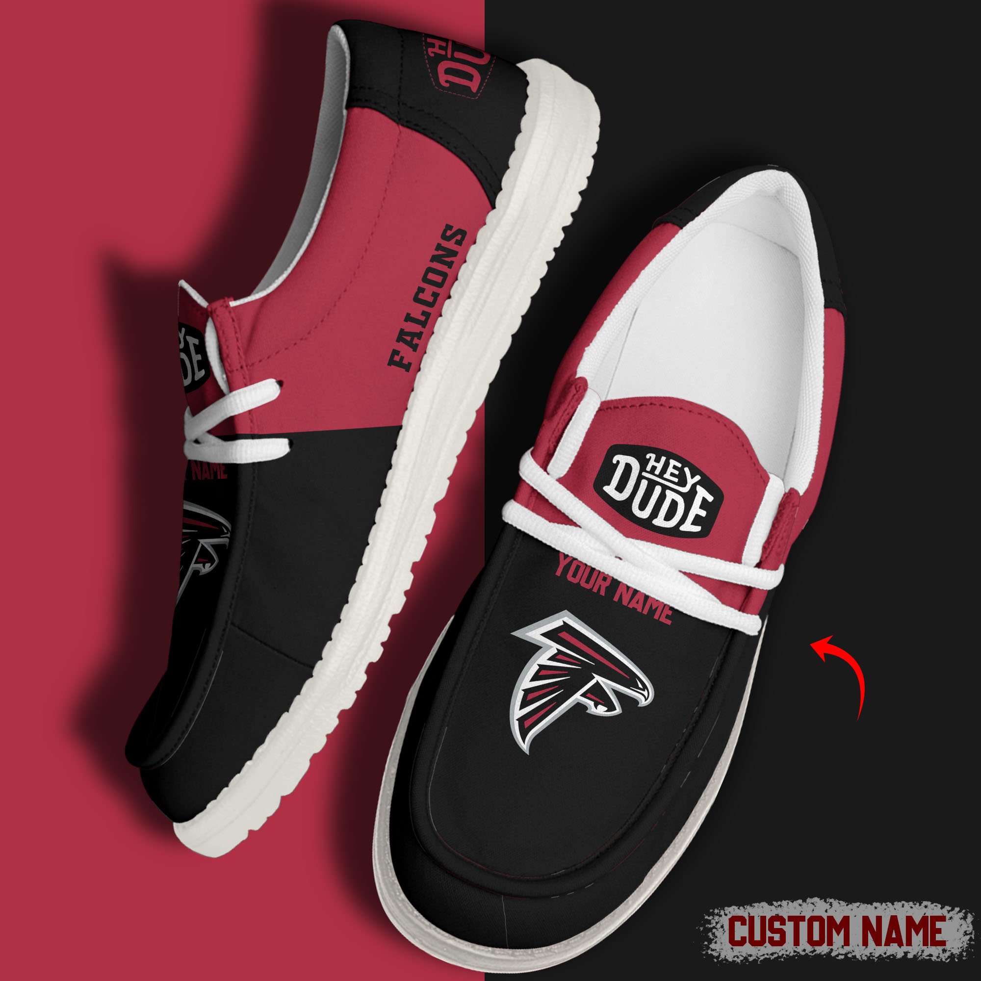 footwearelite atlanta falcons custom name hey dude shoes cld3l