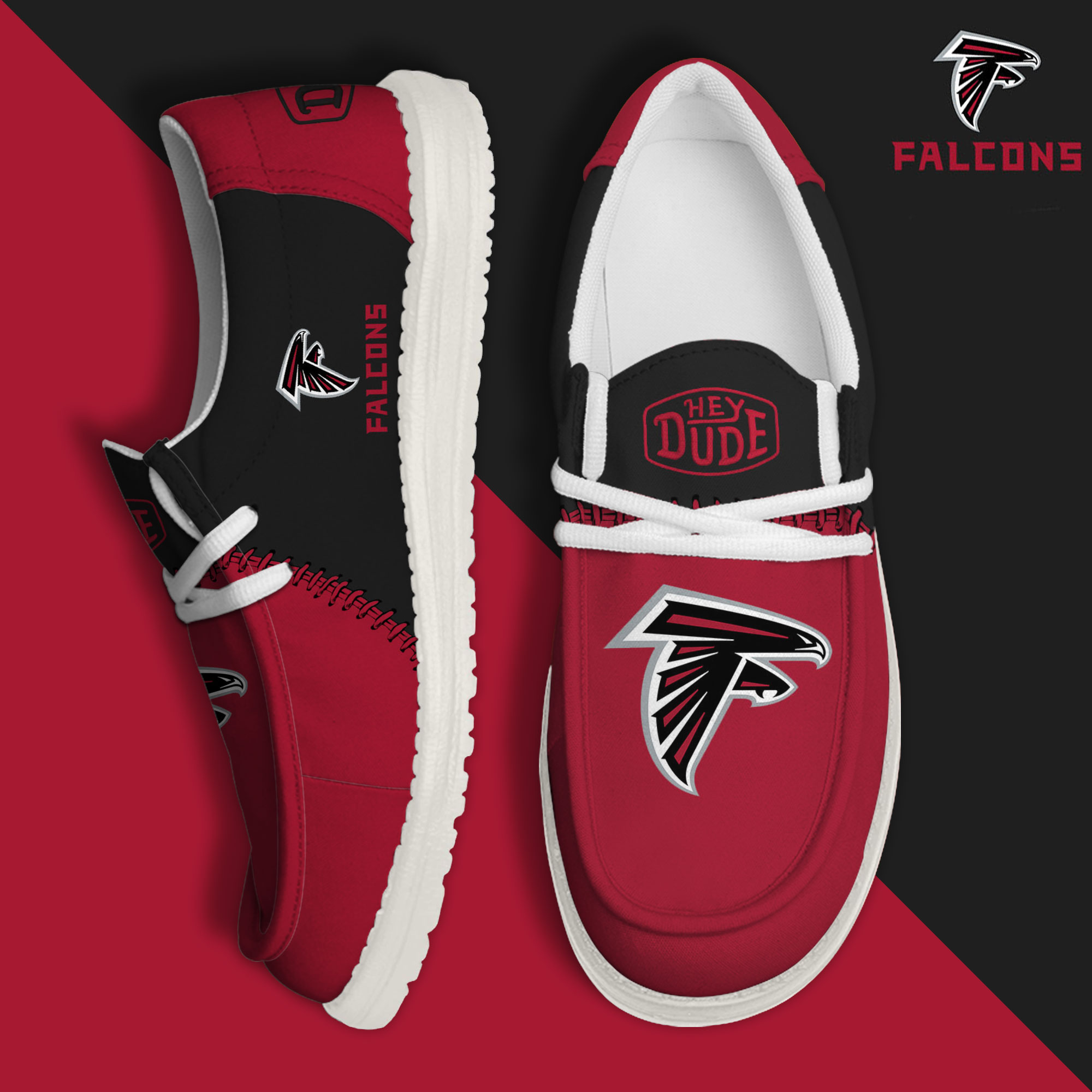 footwearelite atlanta falcons custom name hey dude shoes dkpoc