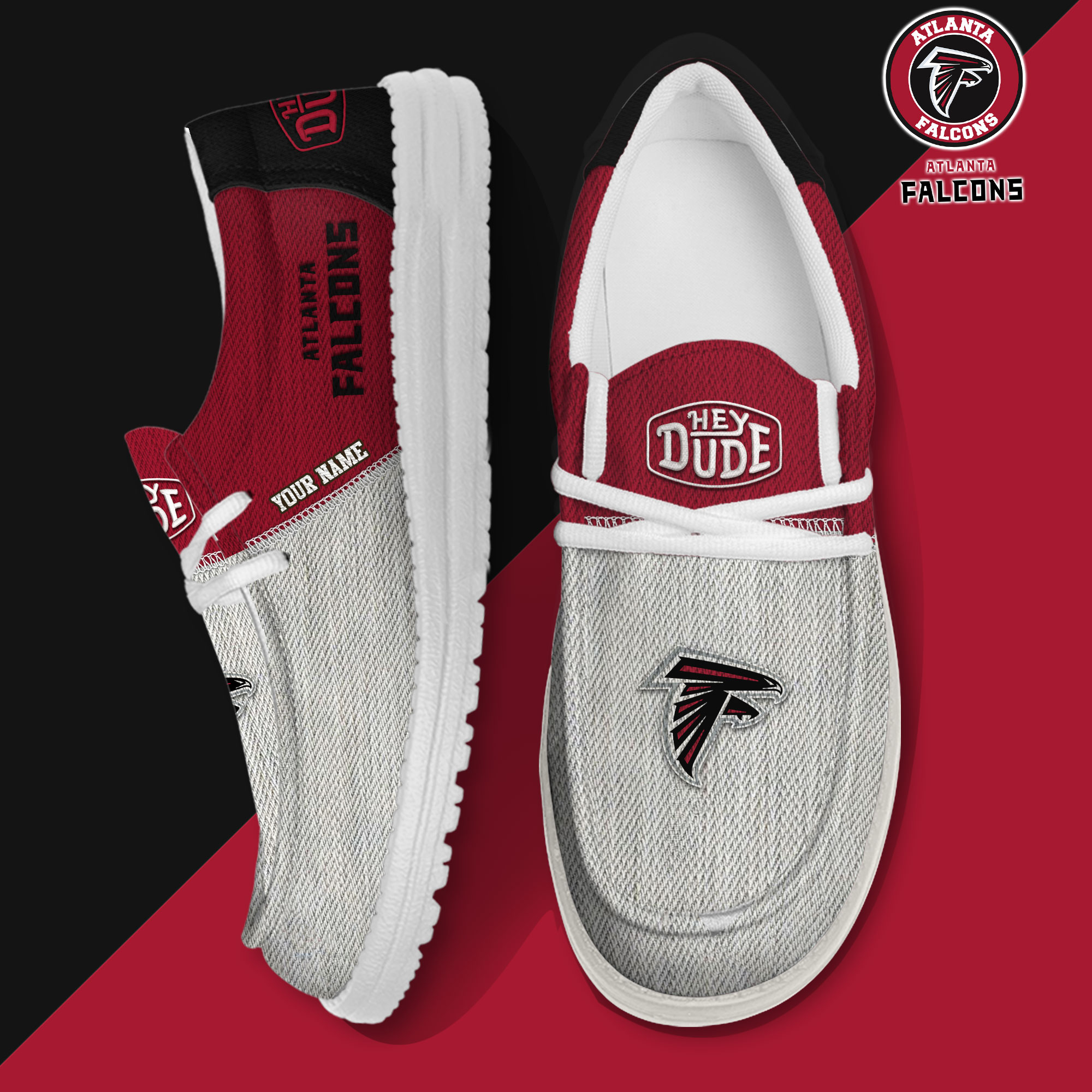 footwearelite atlanta falcons custom name hey dude shoes kuvdp