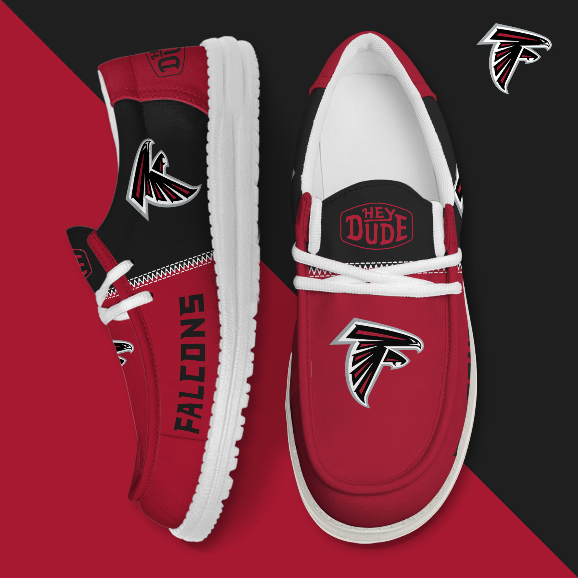 footwearelite atlanta falcons custom name hey dude shoes prglv