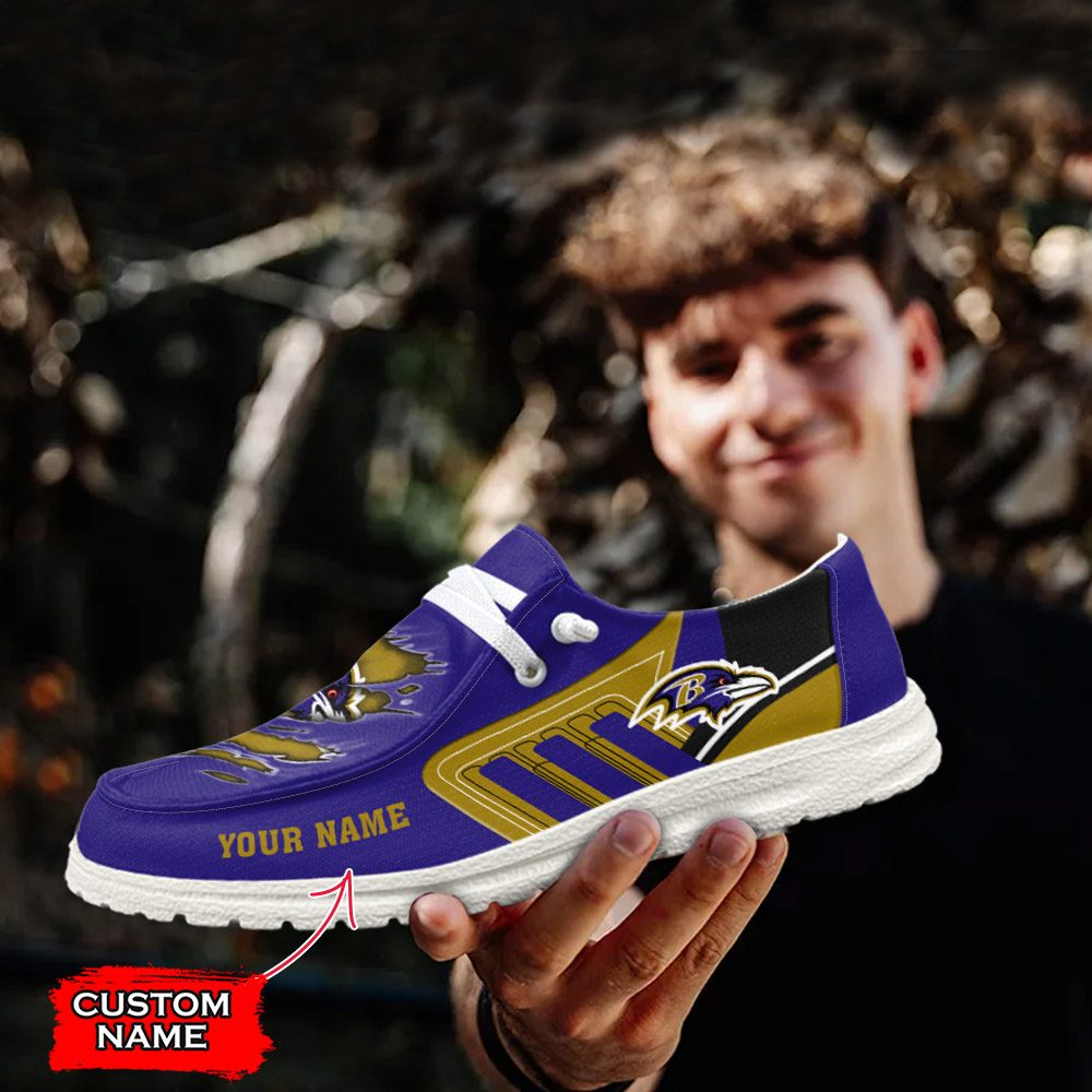 footwearelite baltimore ravens custom name hey dude shoes aebtz