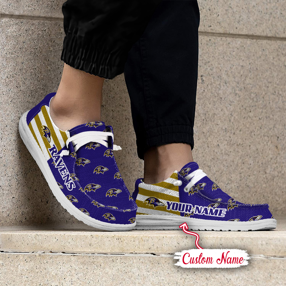 footwearelite baltimore ravens custom name hey dude shoes mnixt