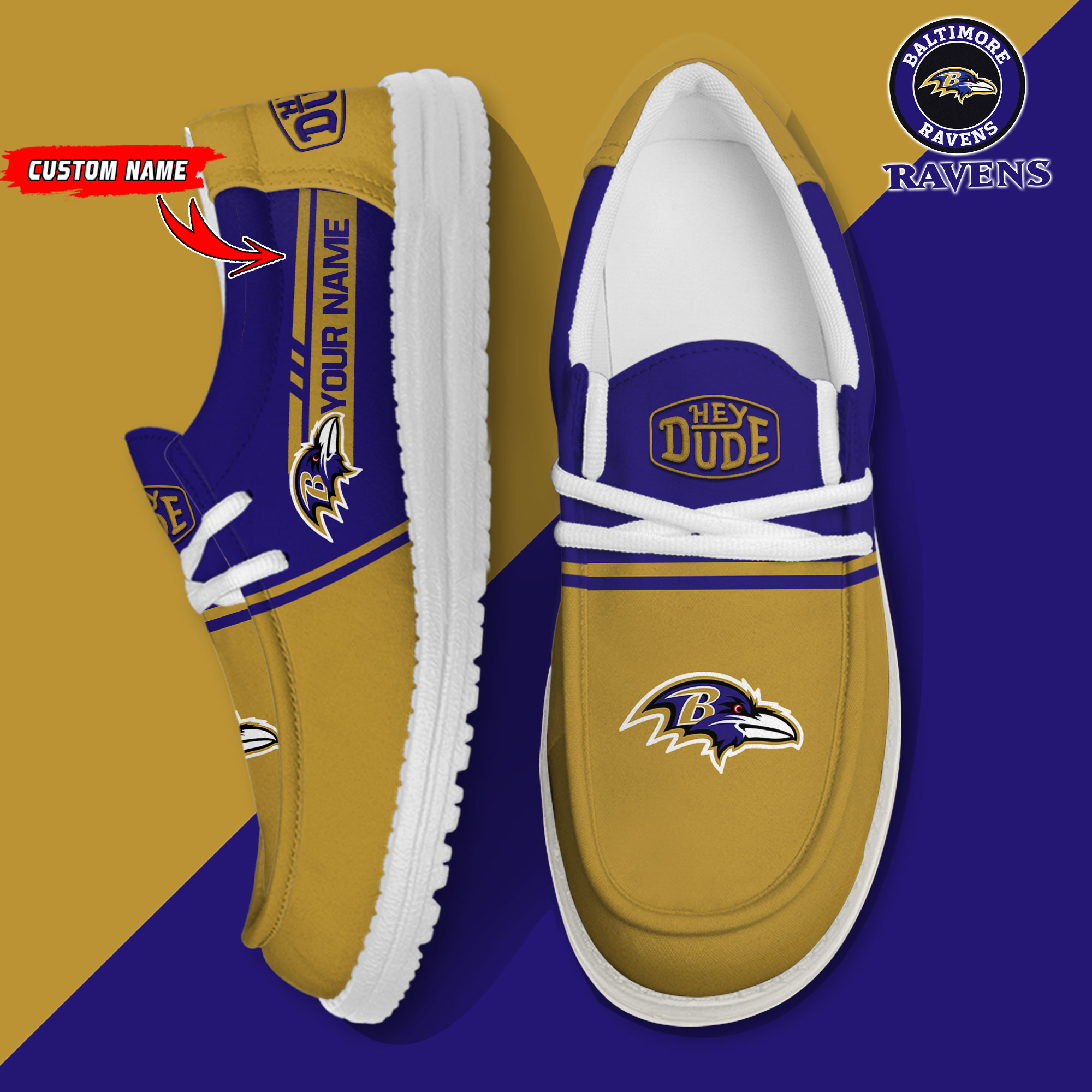 footwearelite baltimore ravens custom name hey dude shoes uoeu0