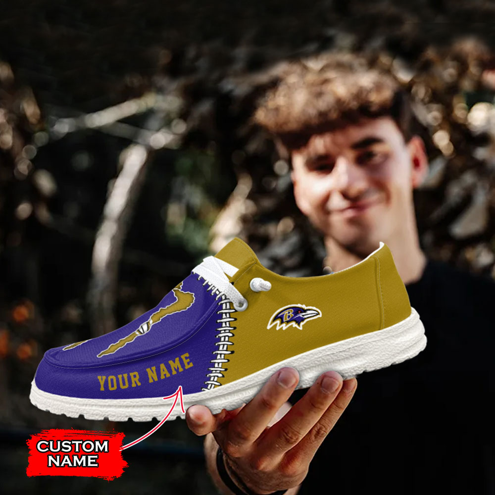 footwearelite baltimore ravens custom name hey dude shoes wsioi