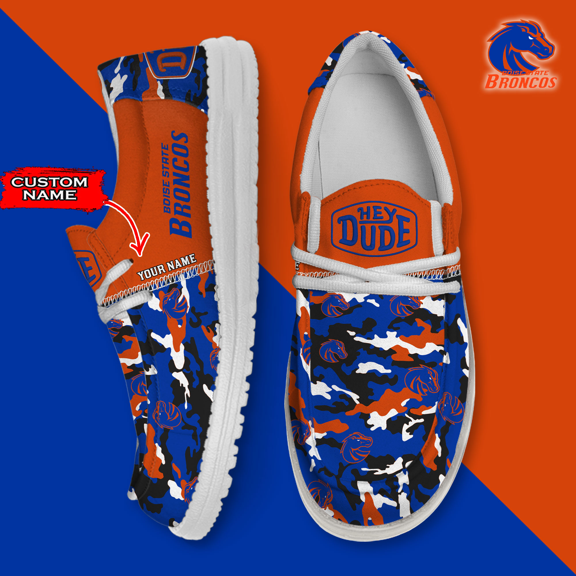 footwearelite boise state broncos custom name hey dude shoes gtpde