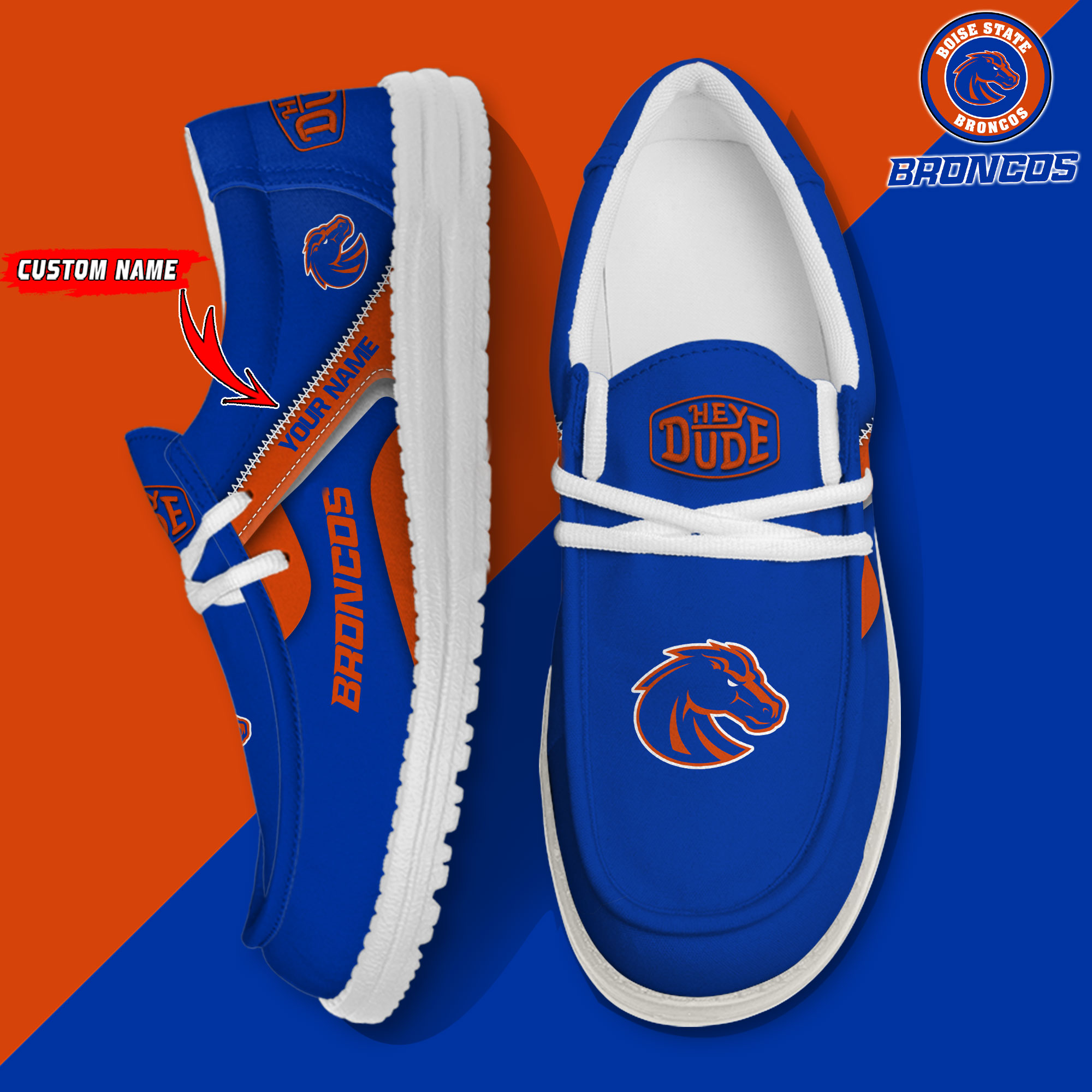 footwearelite boise state broncos custom name hey dude shoes gxyq6