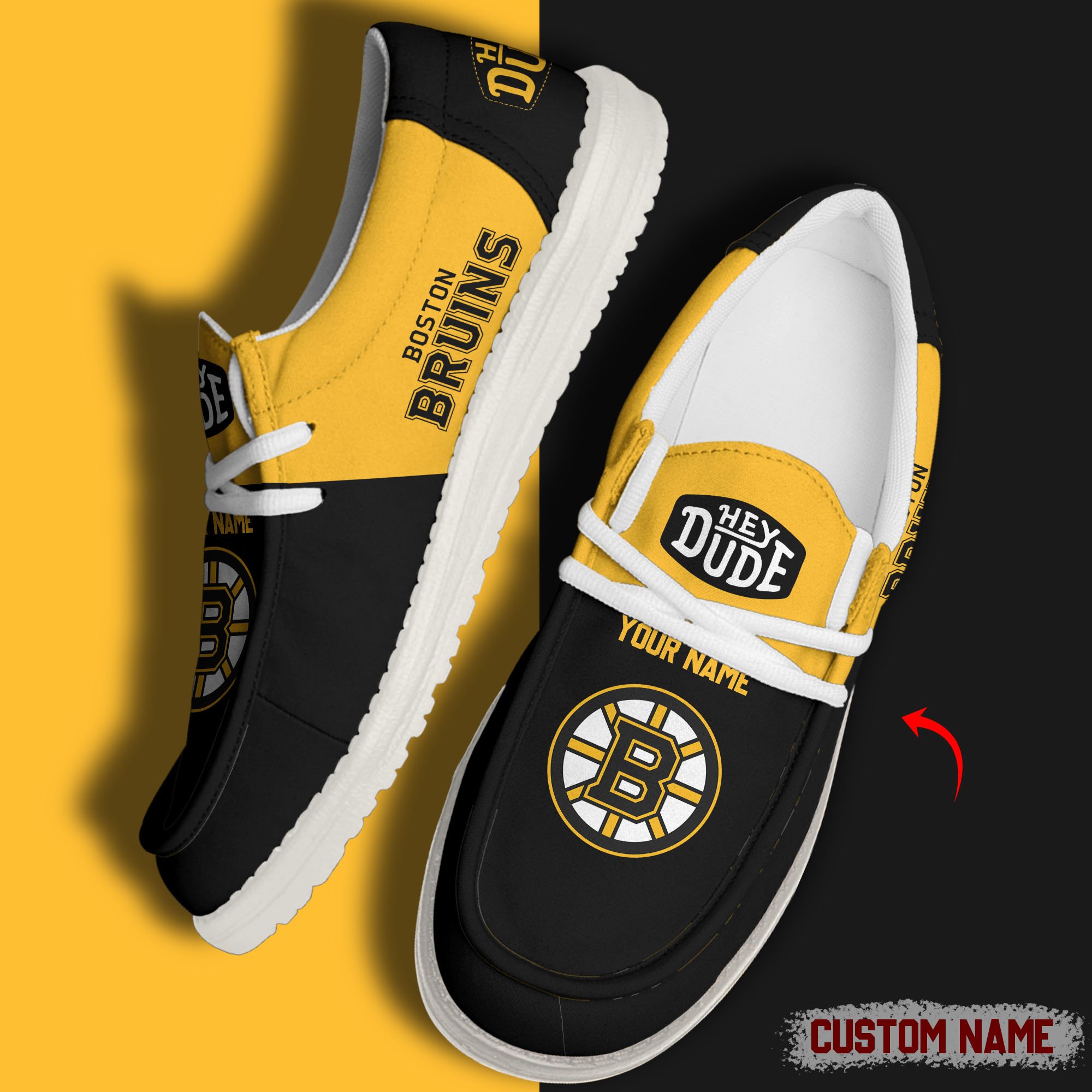 footwearelite boston bruins custom name hey dude shoes bsasz