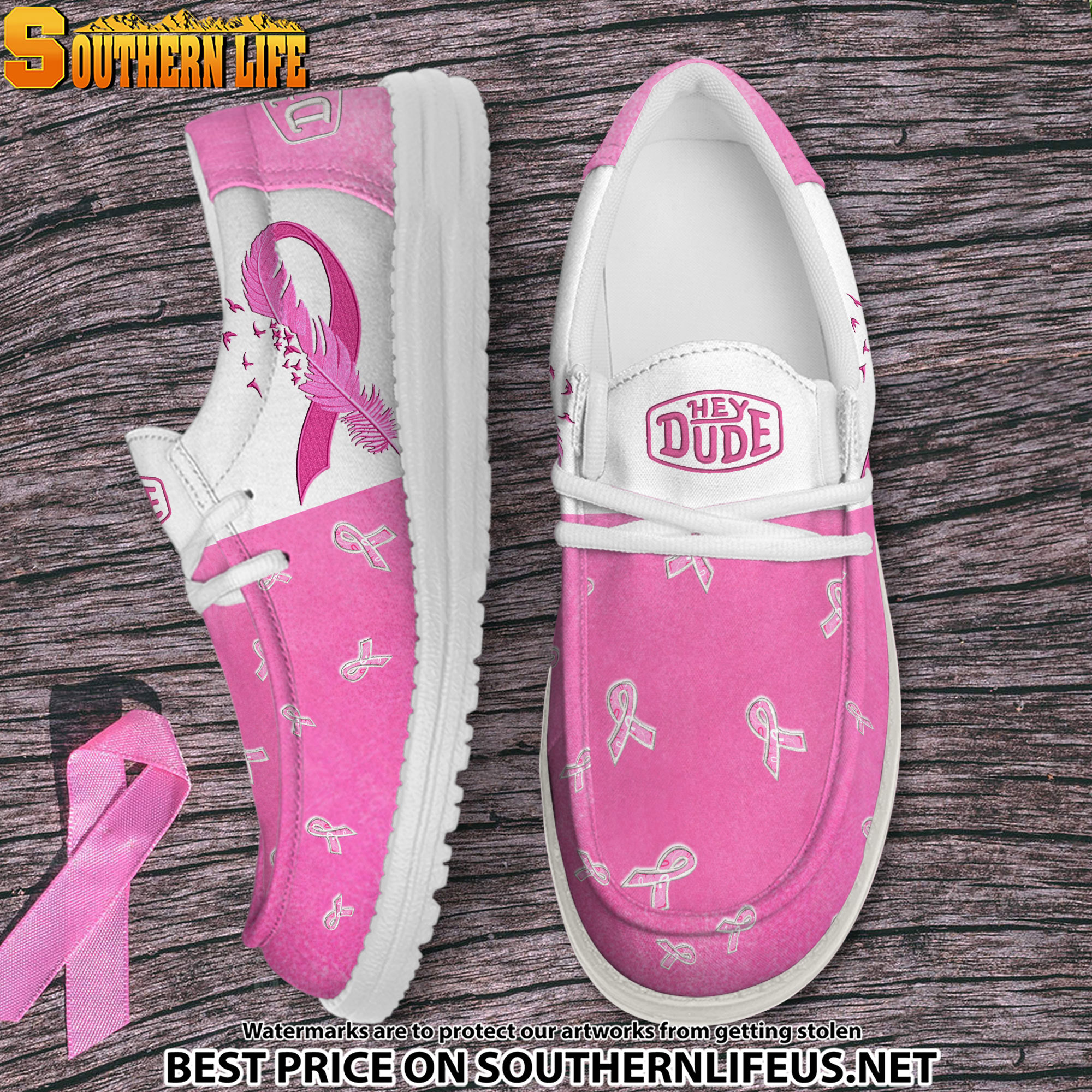 footwearelite breast cancer awareness custom name hey dude shoes nrwio