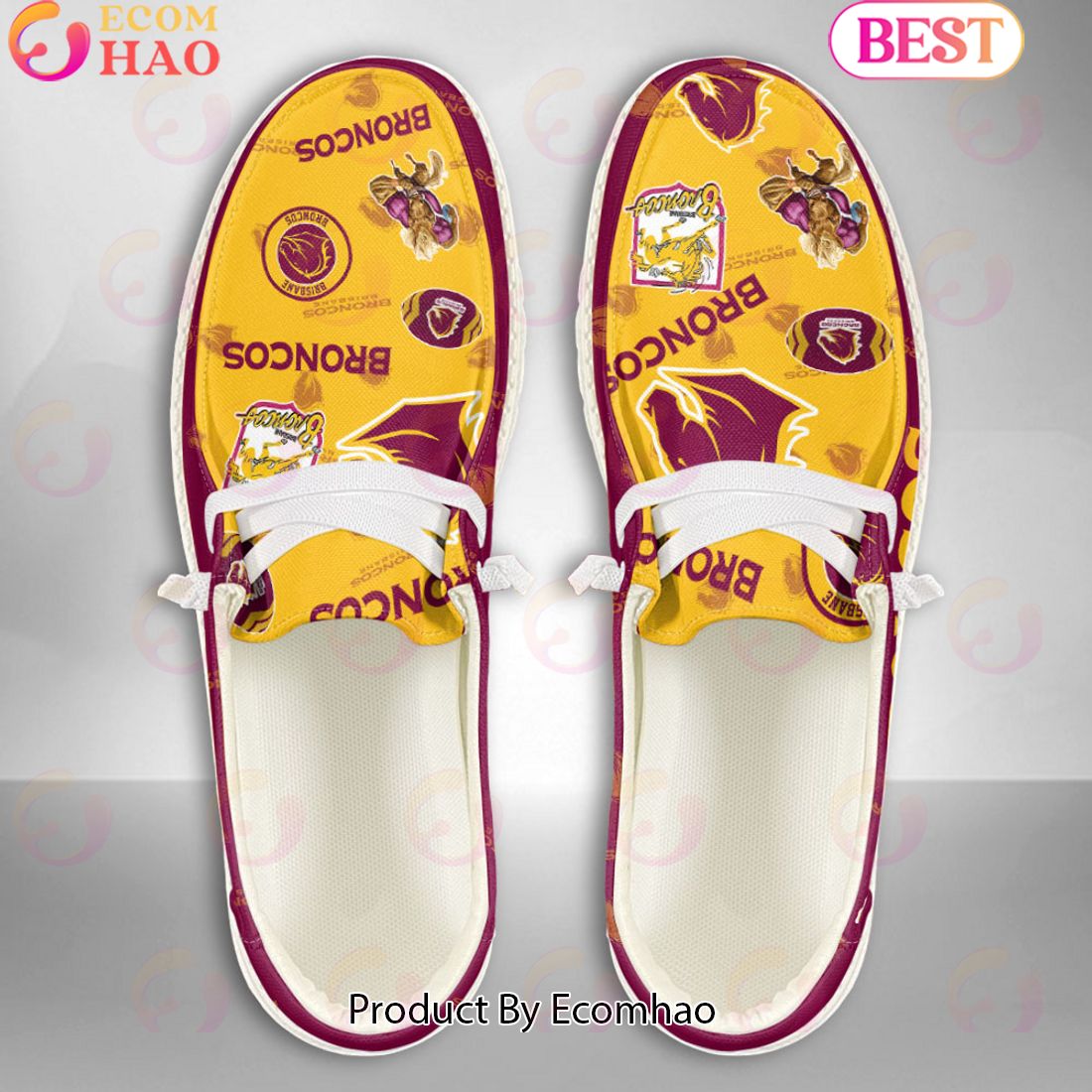 footwearelite brisbane broncos custom name hey dude shoes harpy