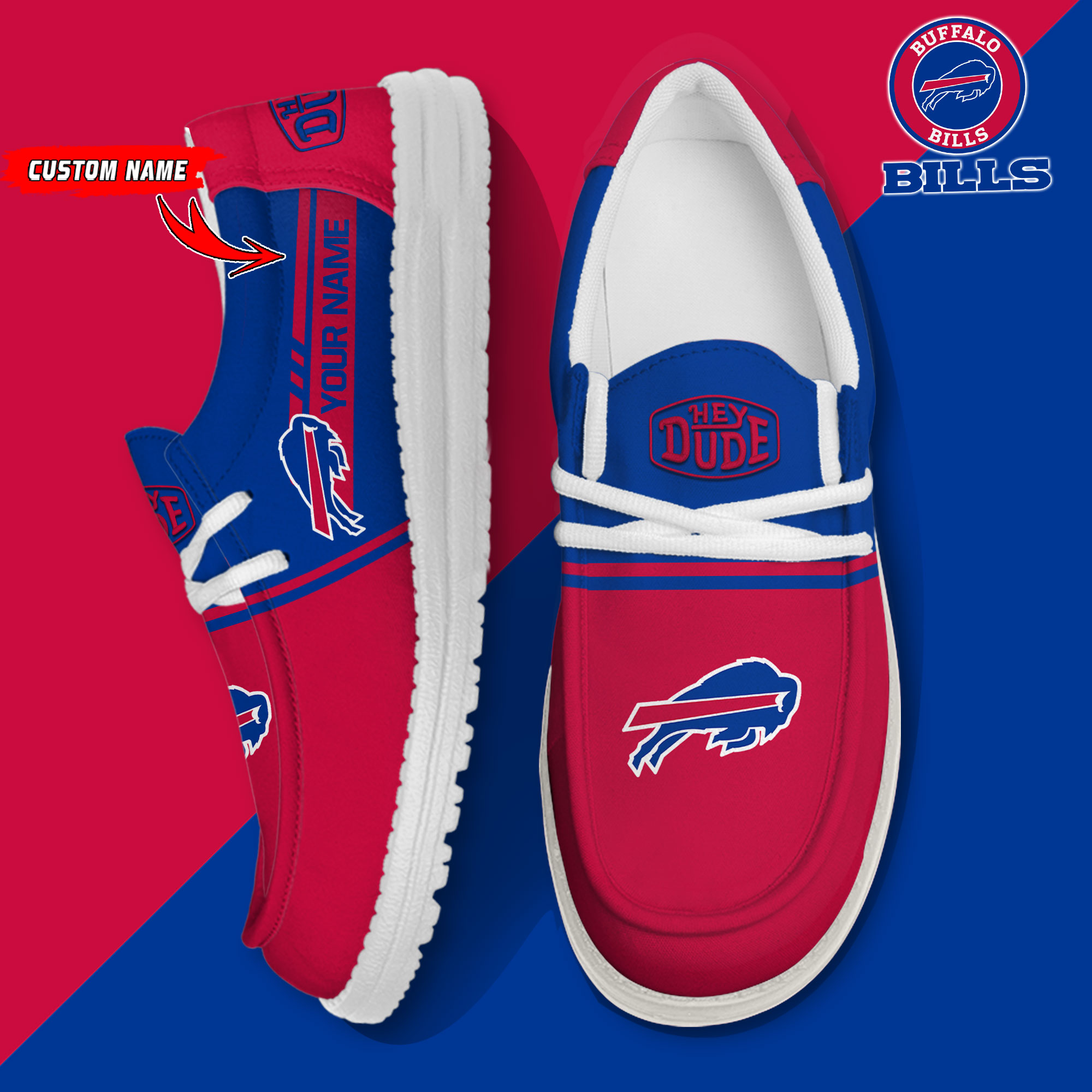 footwearelite buffalo bills custom name hey dude shoes iqmrb