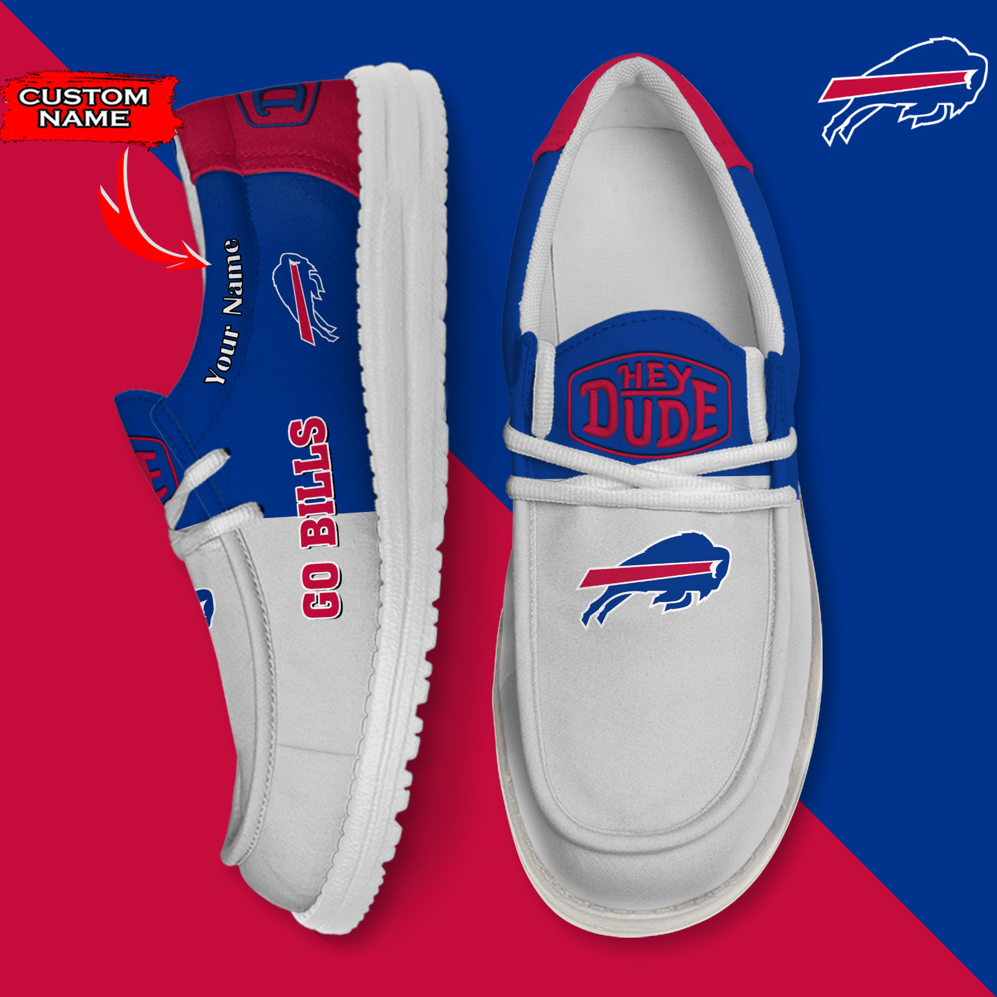 footwearelite buffalo bills custom name hey dude shoes navyd