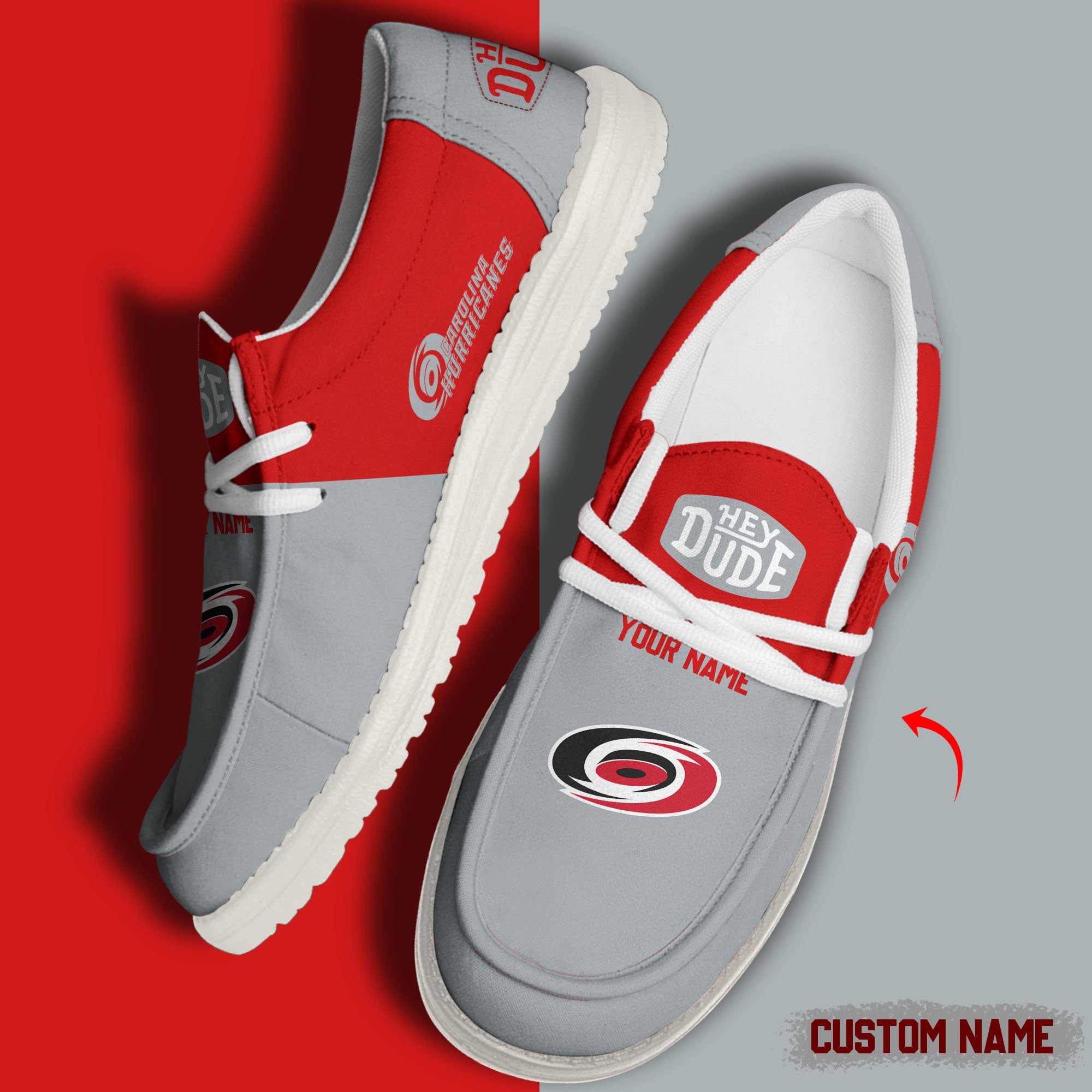 footwearelite carolina hurricanes custom name hey dude shoes zysma