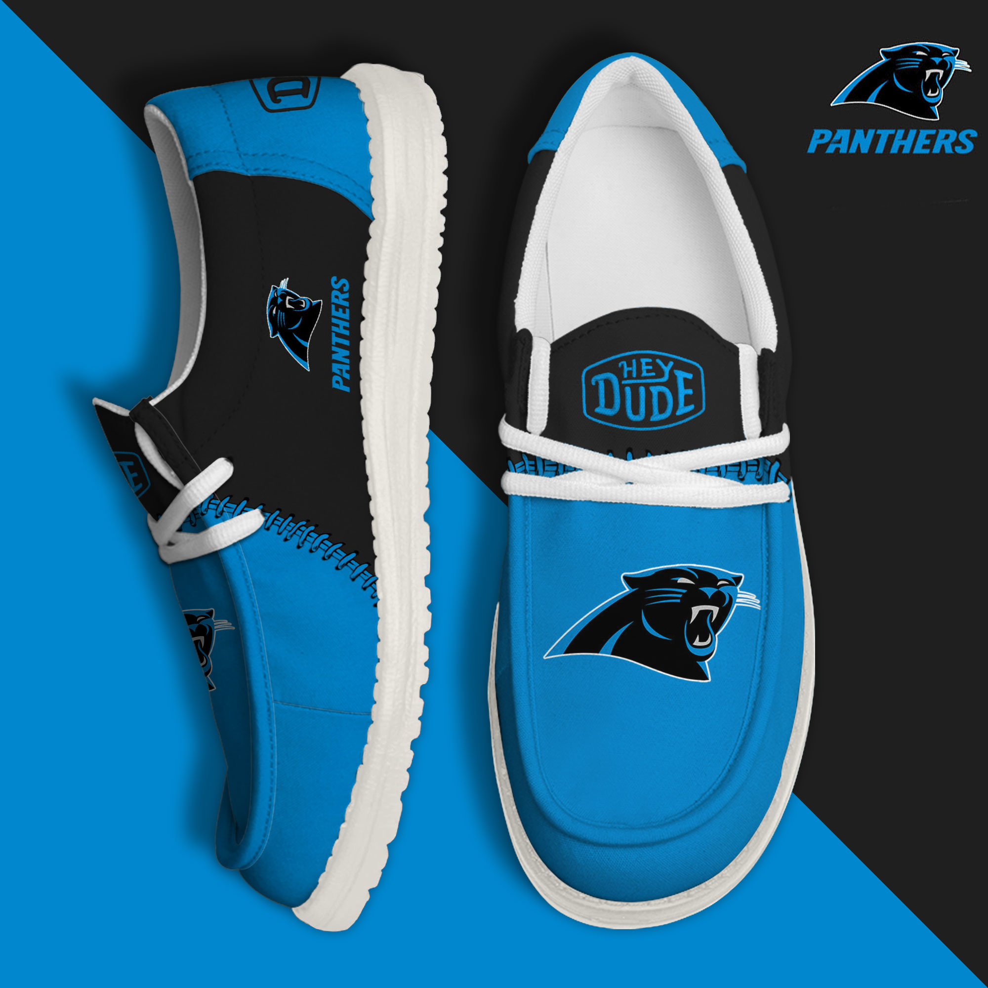 footwearelite carolina panthers custom name hey dude shoes 9amyl