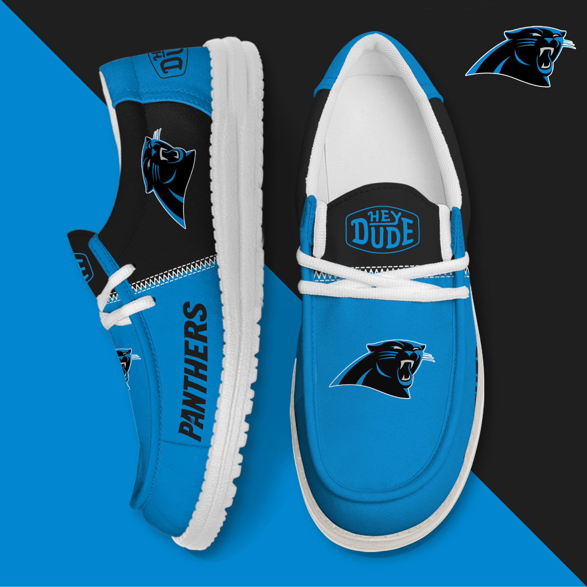 footwearelite carolina panthers custom name hey dude shoes buiyv