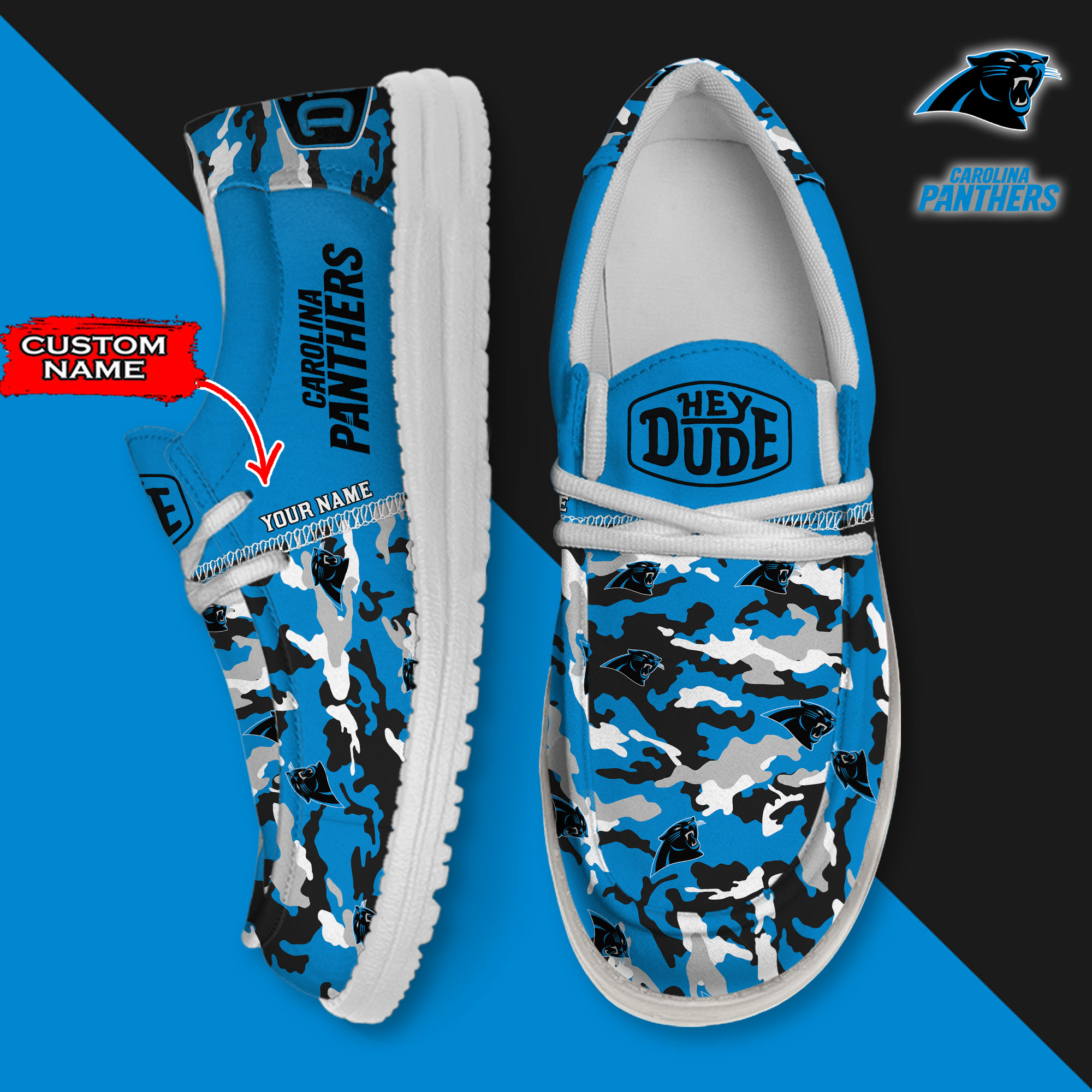 footwearelite carolina panthers custom name hey dude shoes dqni9