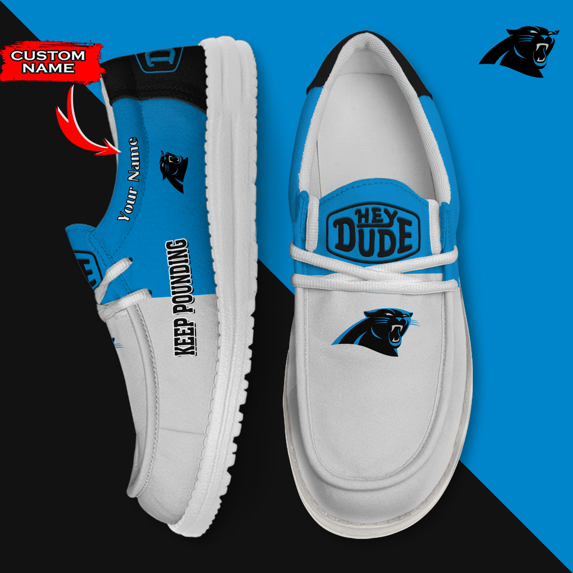 footwearelite carolina panthers custom name hey dude shoes g7fwe