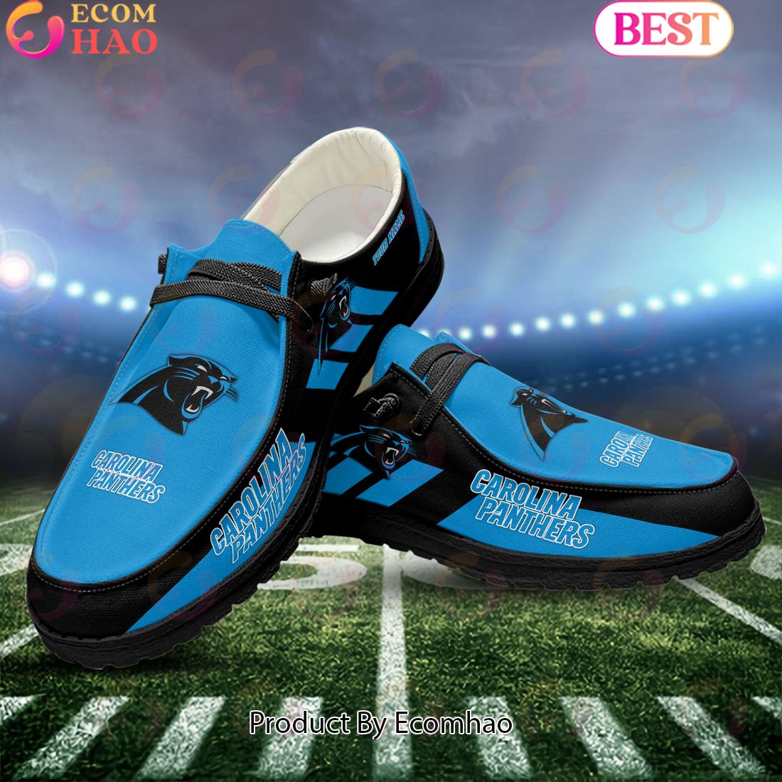 footwearelite carolina panthers custom name hey dude shoes gue3b