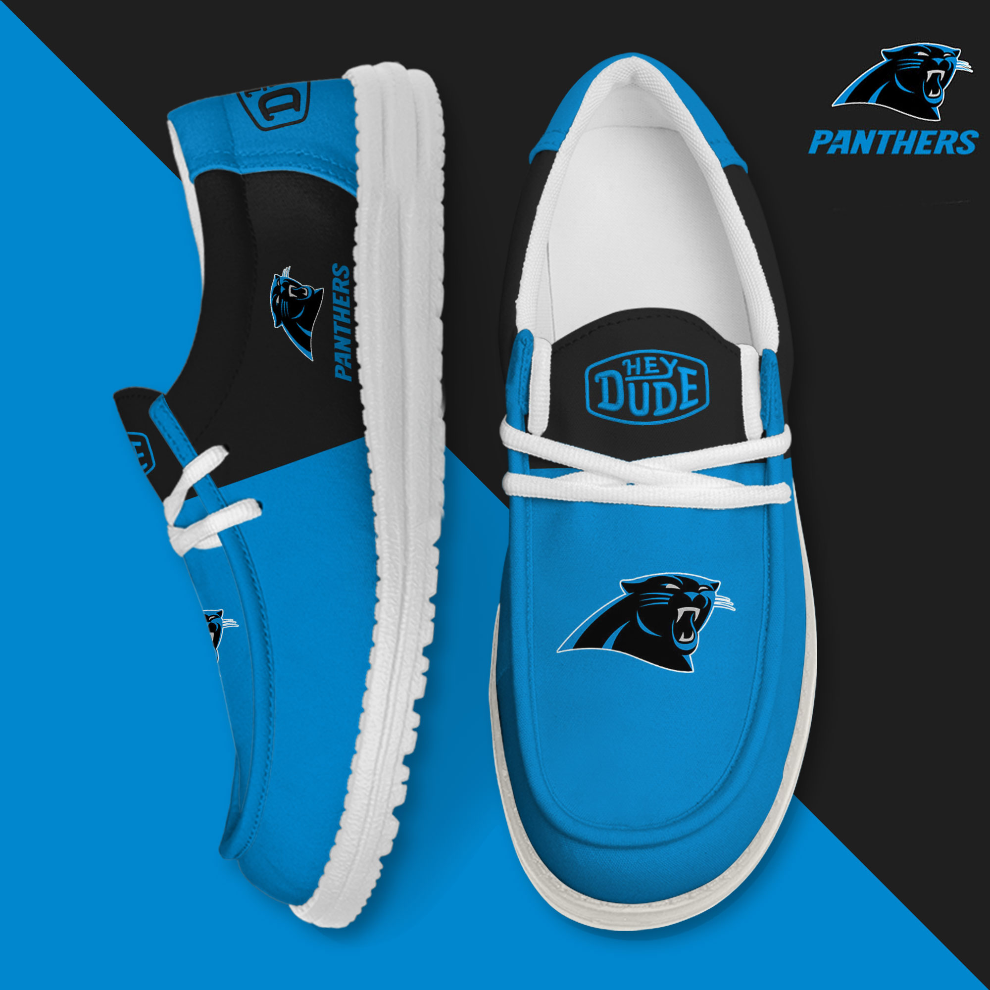 footwearelite carolina panthers custom name hey dude shoes pbmbp