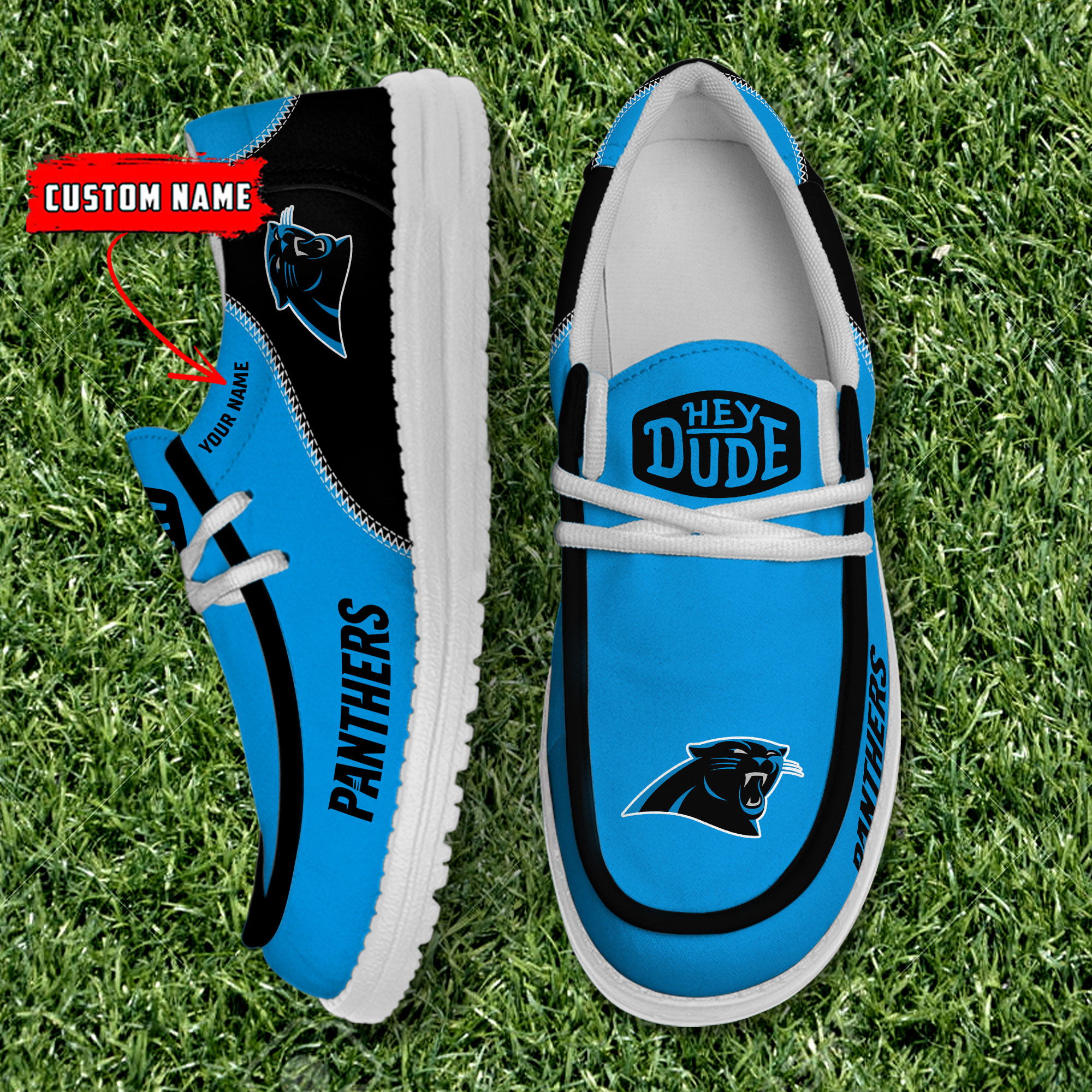 footwearelite carolina panthers custom name hey dude shoes yxpt6