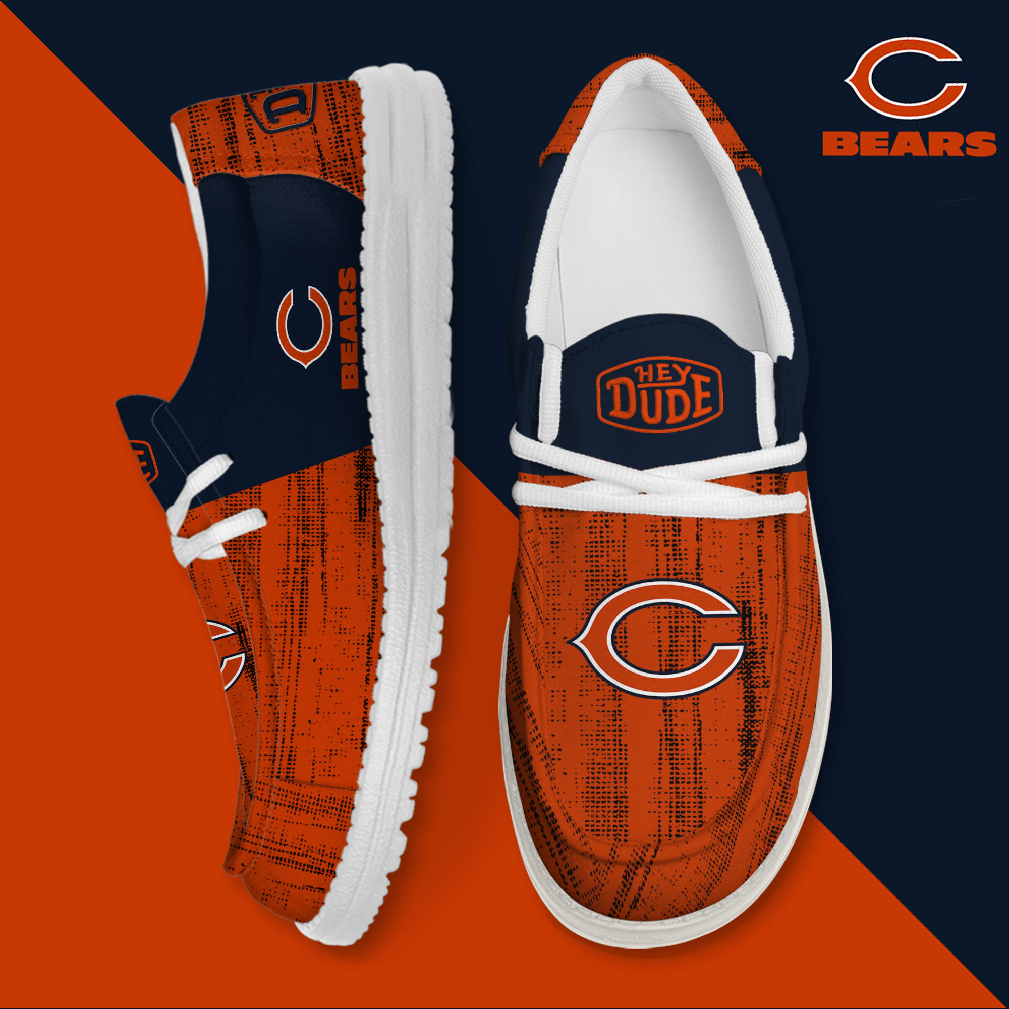 footwearelite chicago bears custom name hey dude shoes 6r45o