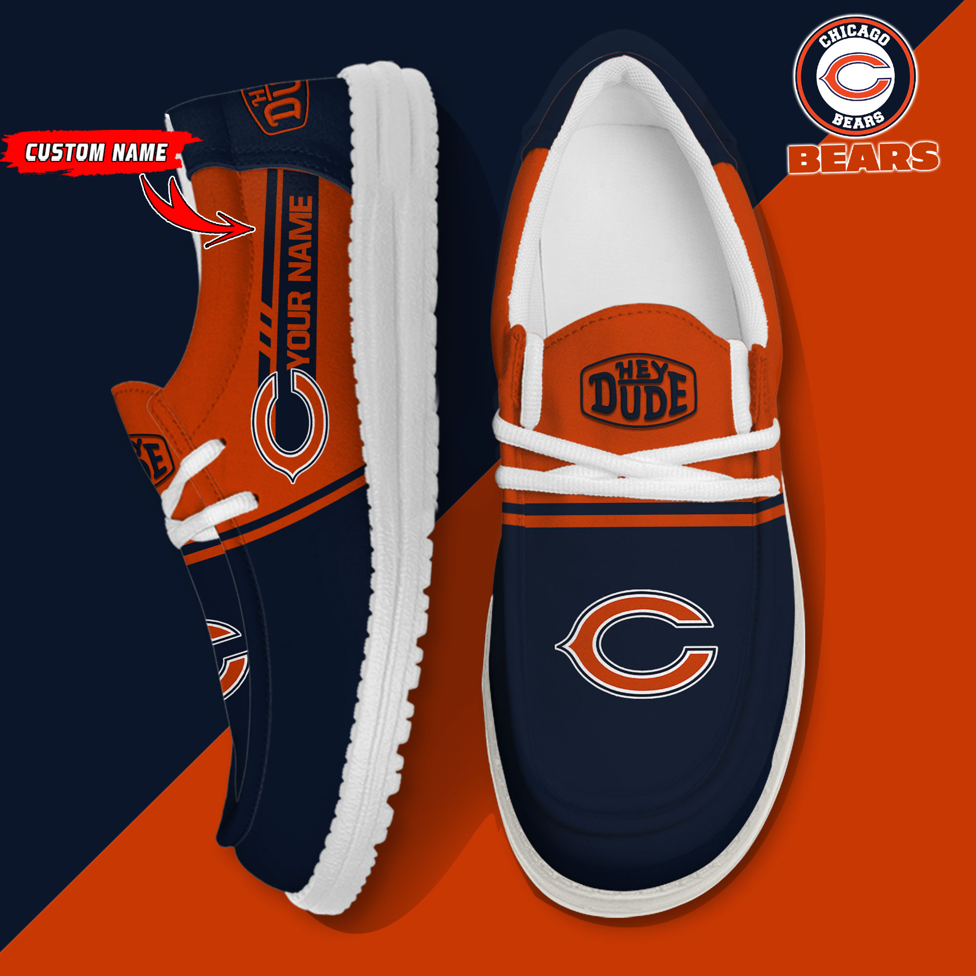 footwearelite chicago bears custom name hey dude shoes qj1iu