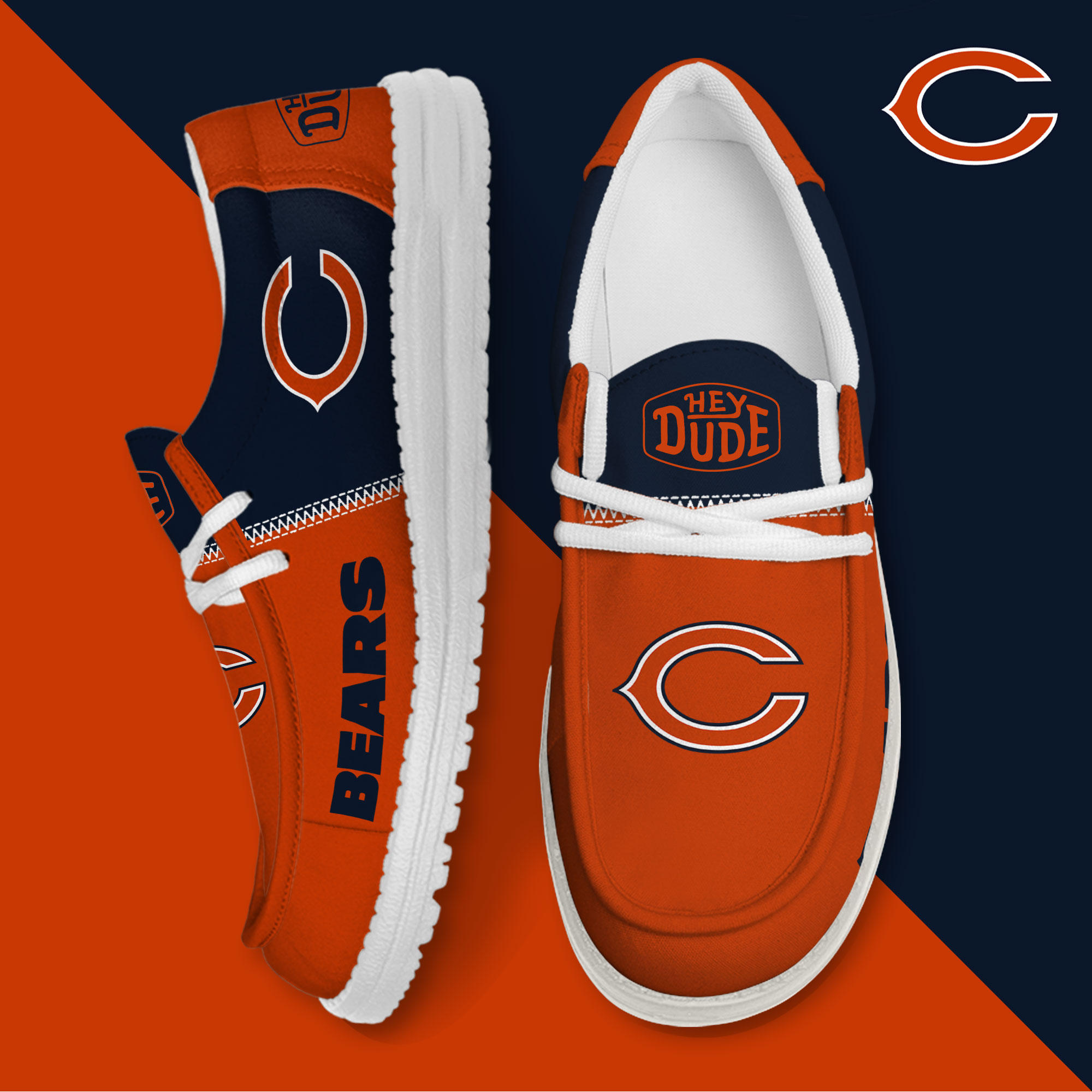 footwearelite chicago bears custom name hey dude shoes yyrao