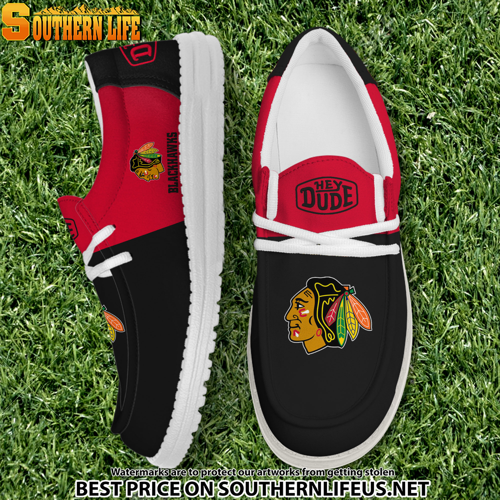 footwearelite chicago blackhawks custom name hey dude shoes ga135