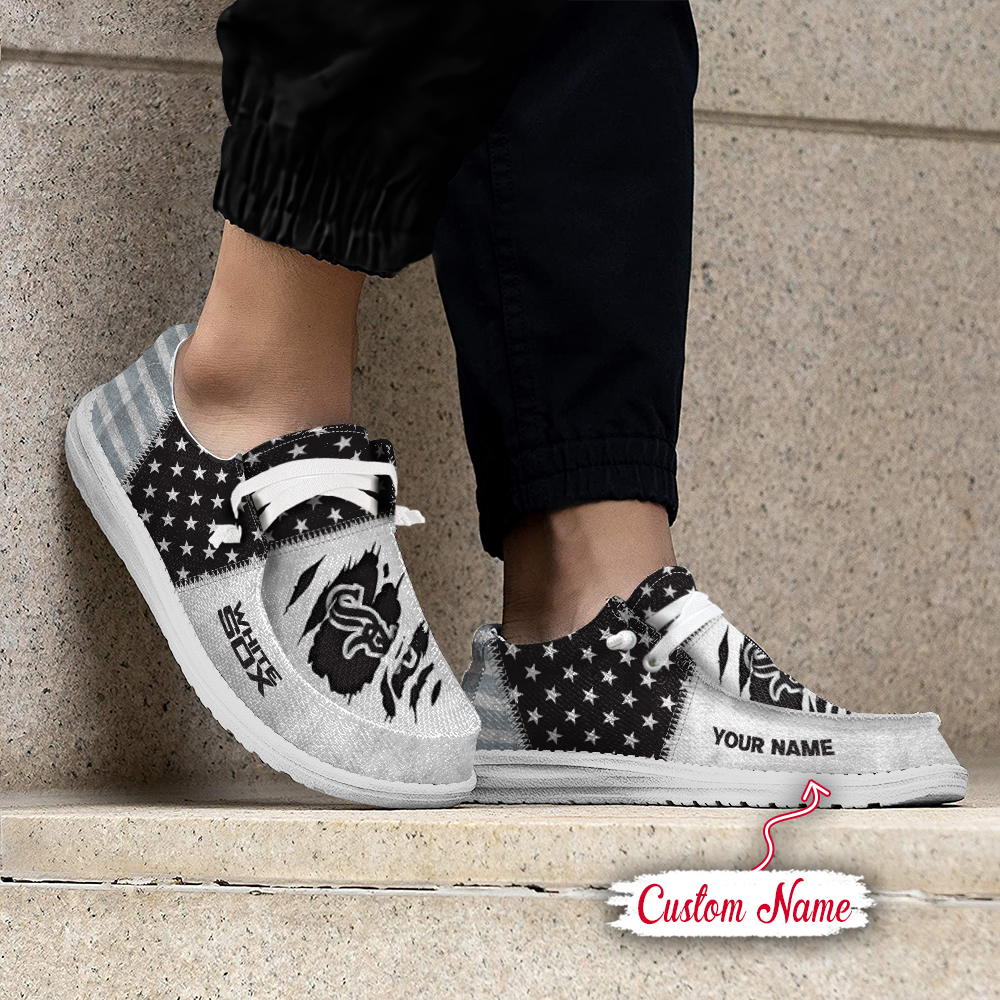 footwearelite chicago white sox custom name hey dude shoes mo086