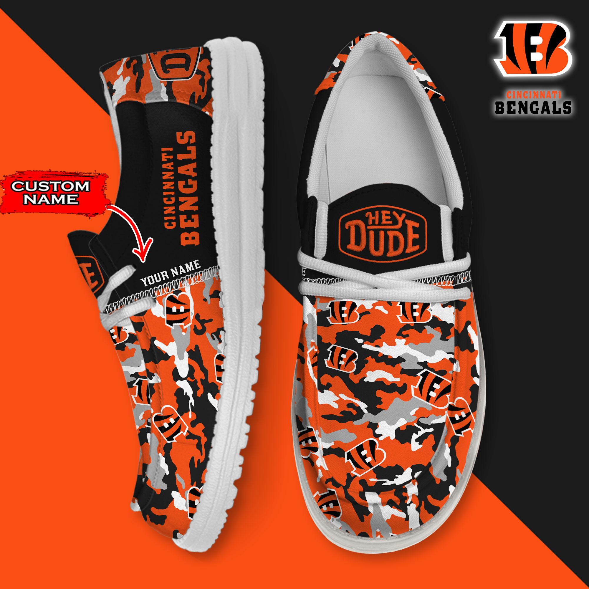 footwearelite cincinnati bengals custom name hey dude shoes 6q5l9