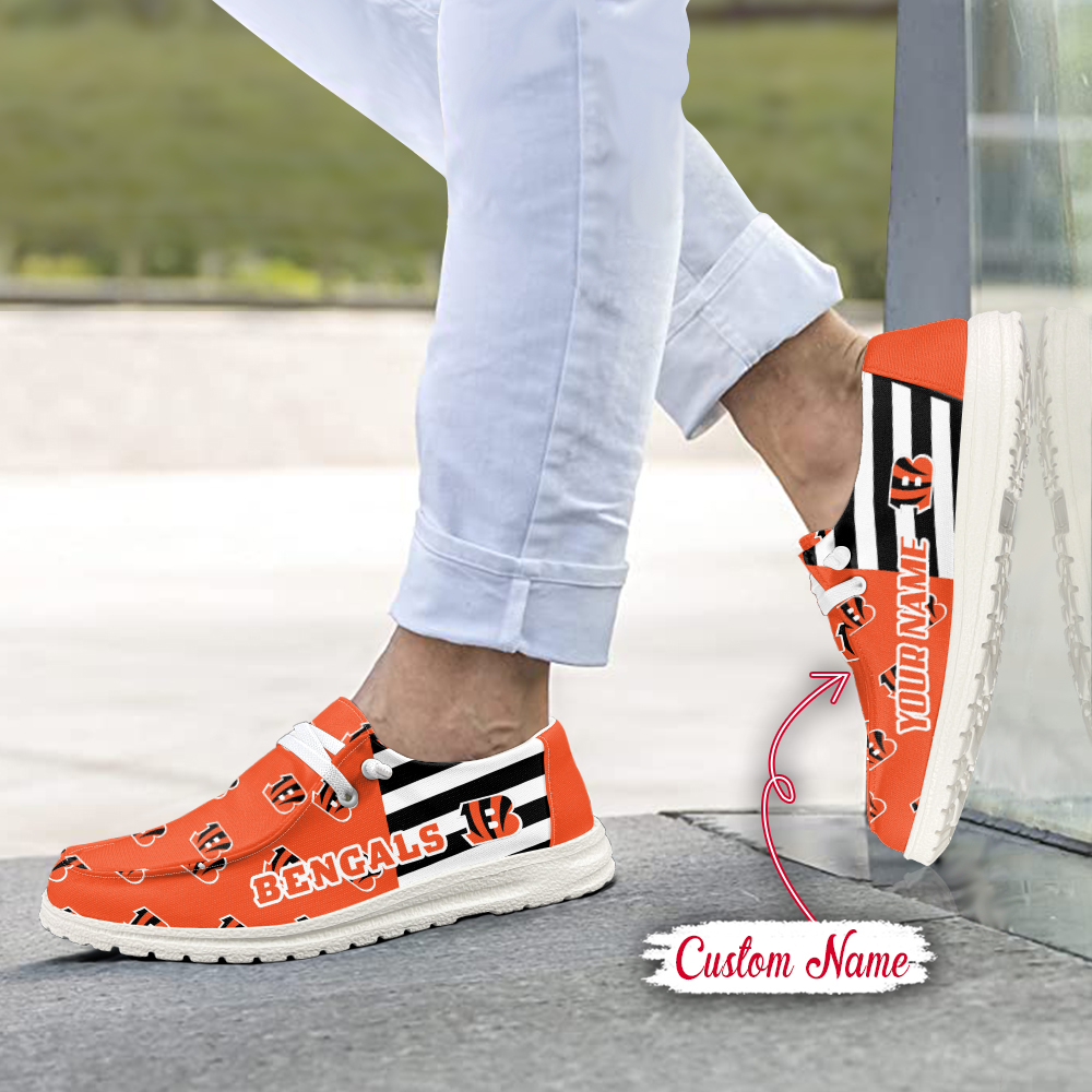 footwearelite cincinnati bengals custom name hey dude shoes axxyd