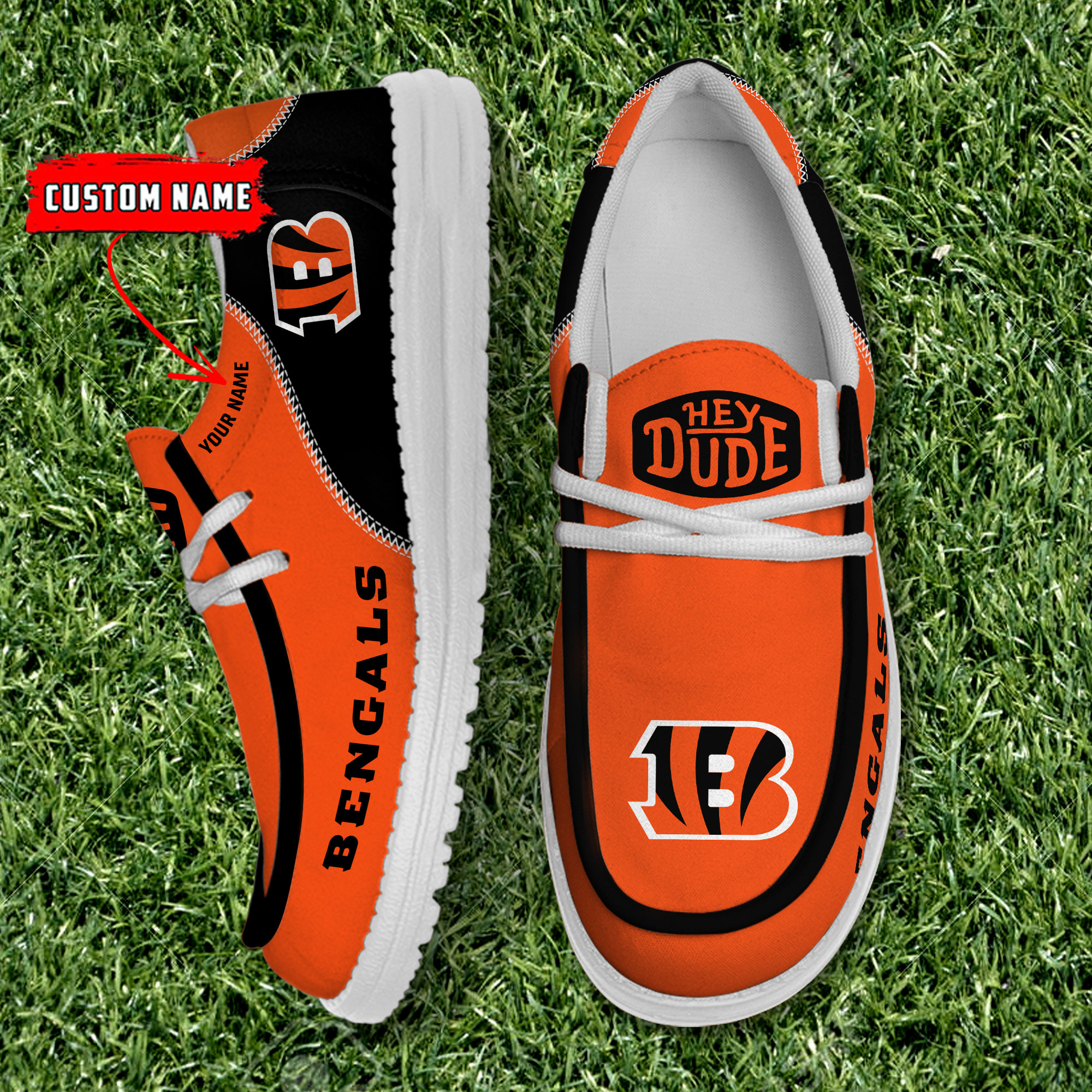 footwearelite cincinnati bengals custom name hey dude shoes gwjc9