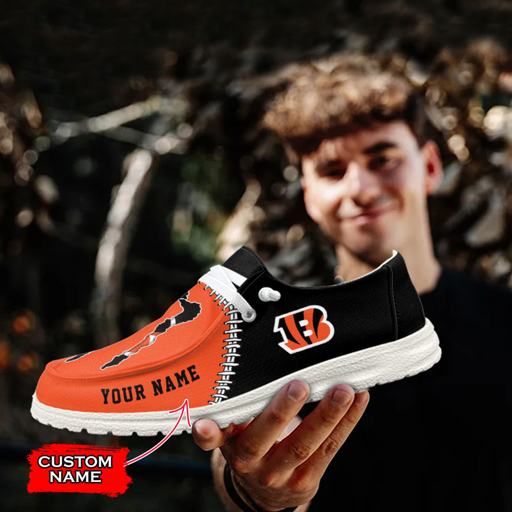 footwearelite cincinnati bengals custom name hey dude shoes marhg