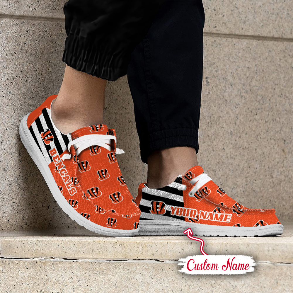 footwearelite cincinnati bengals custom name hey dude shoes p77w5