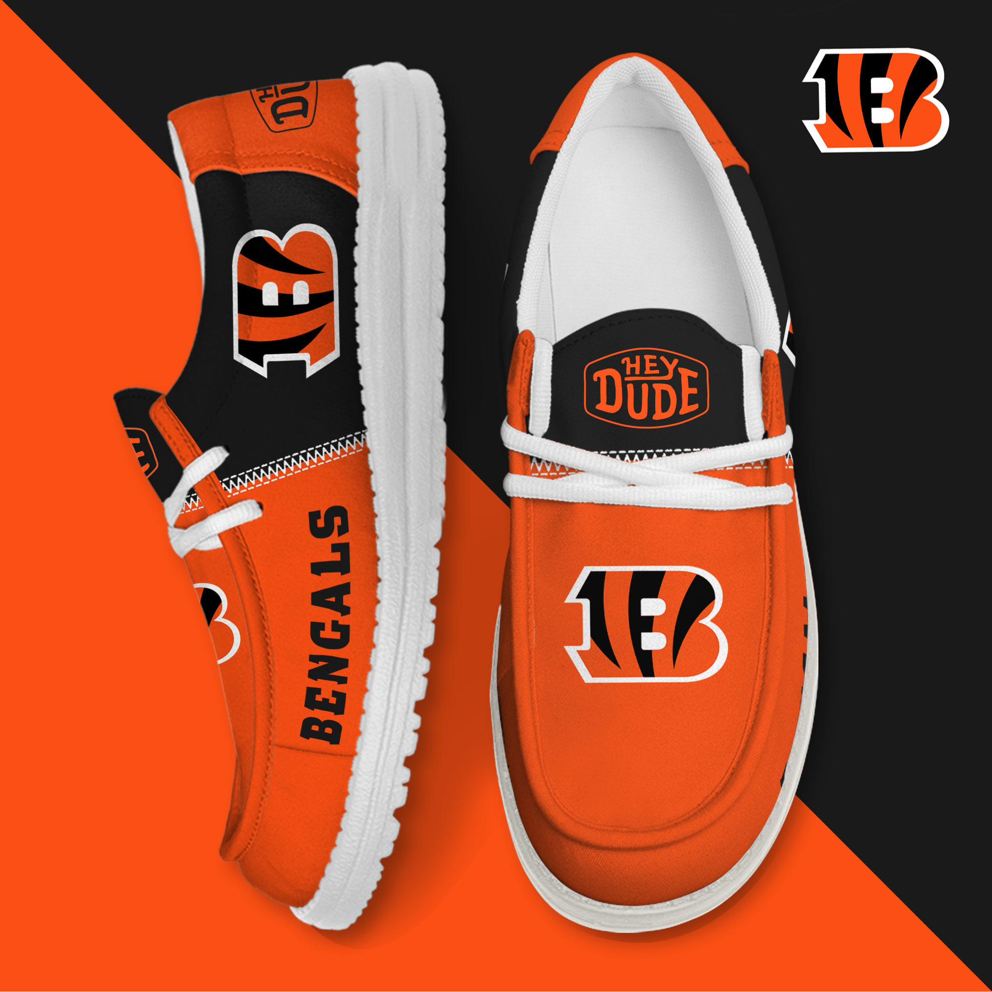 footwearelite cincinnati bengals custom name hey dude shoes qbhha