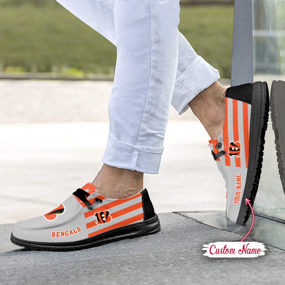 footwearelite cincinnati bengals custom name hey dude shoes rfrfo