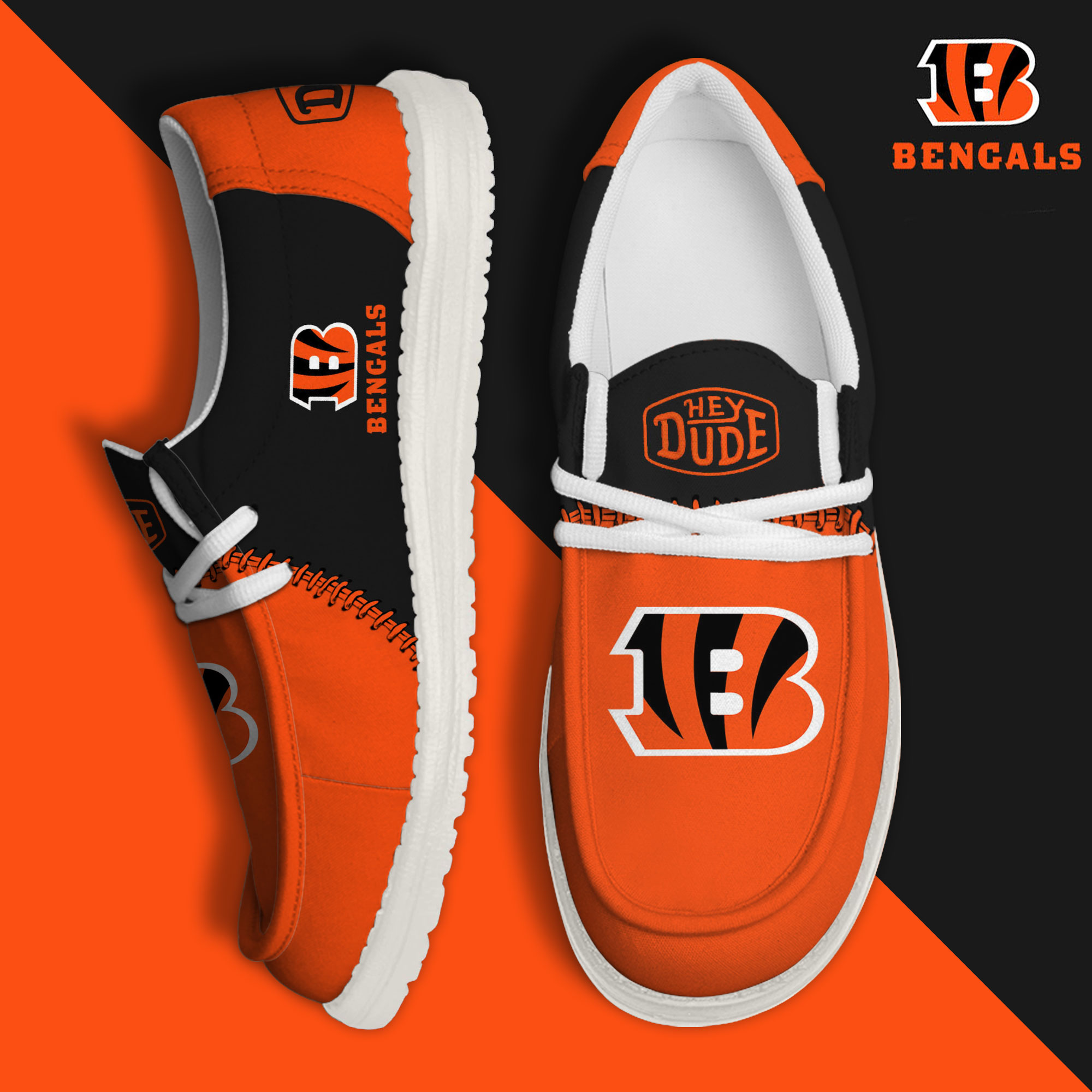 footwearelite cincinnati bengals custom name hey dude shoes ryx0z