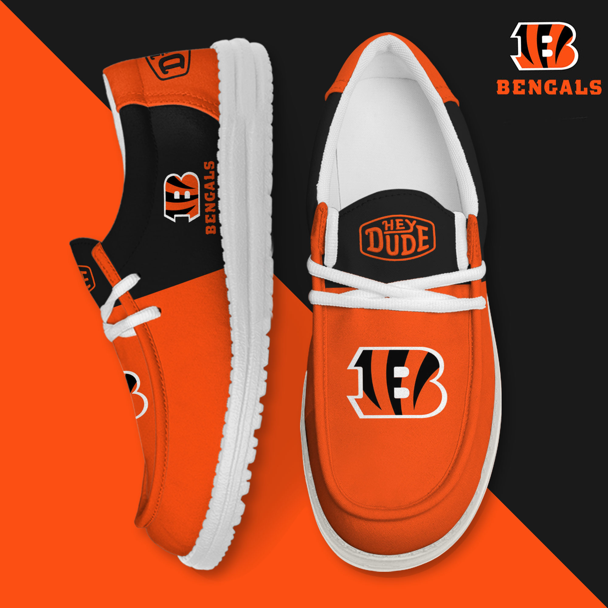 footwearelite cincinnati bengals custom name hey dude shoes s7ly7