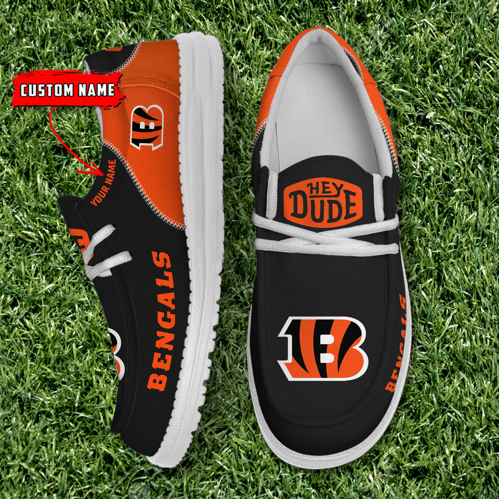 footwearelite cincinnati bengals custom name hey dude shoes vylgz