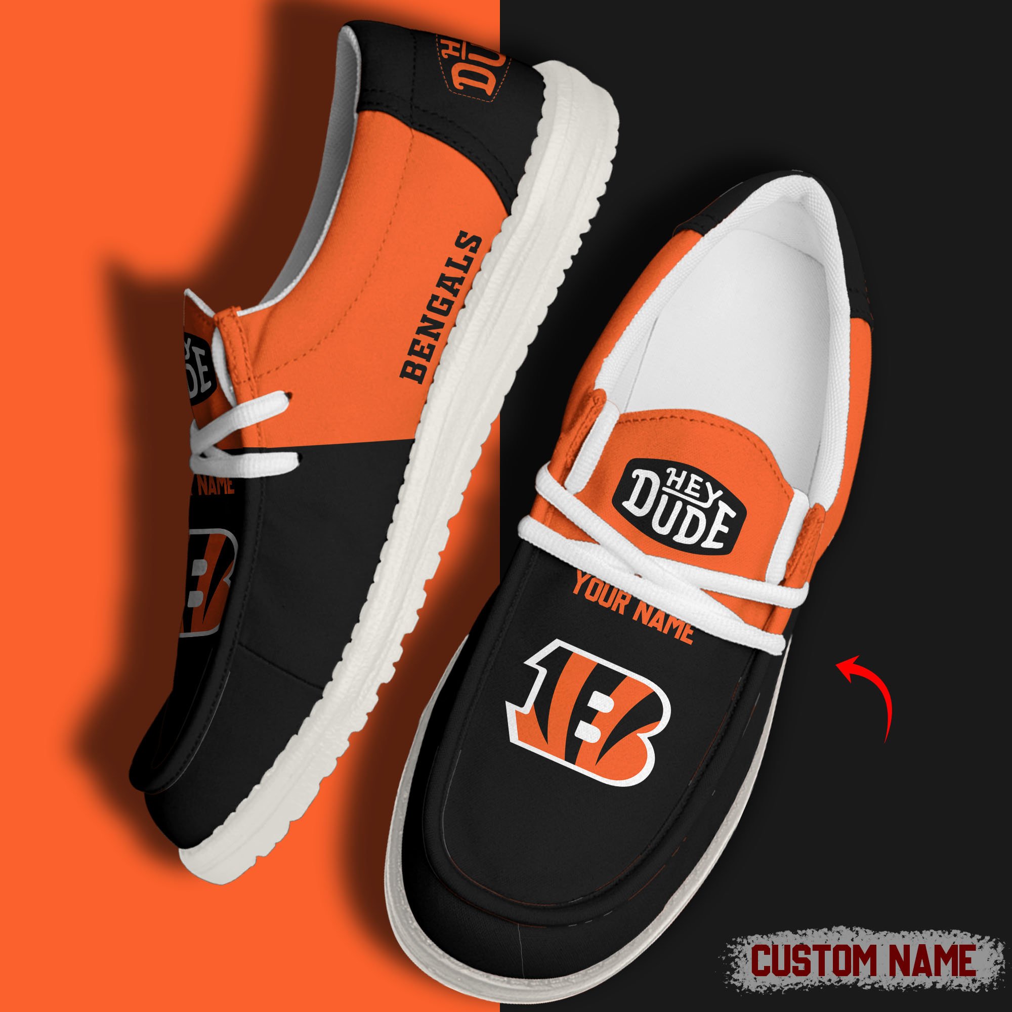 footwearelite cincinnati bengals custom name hey dude shoes xu7ox