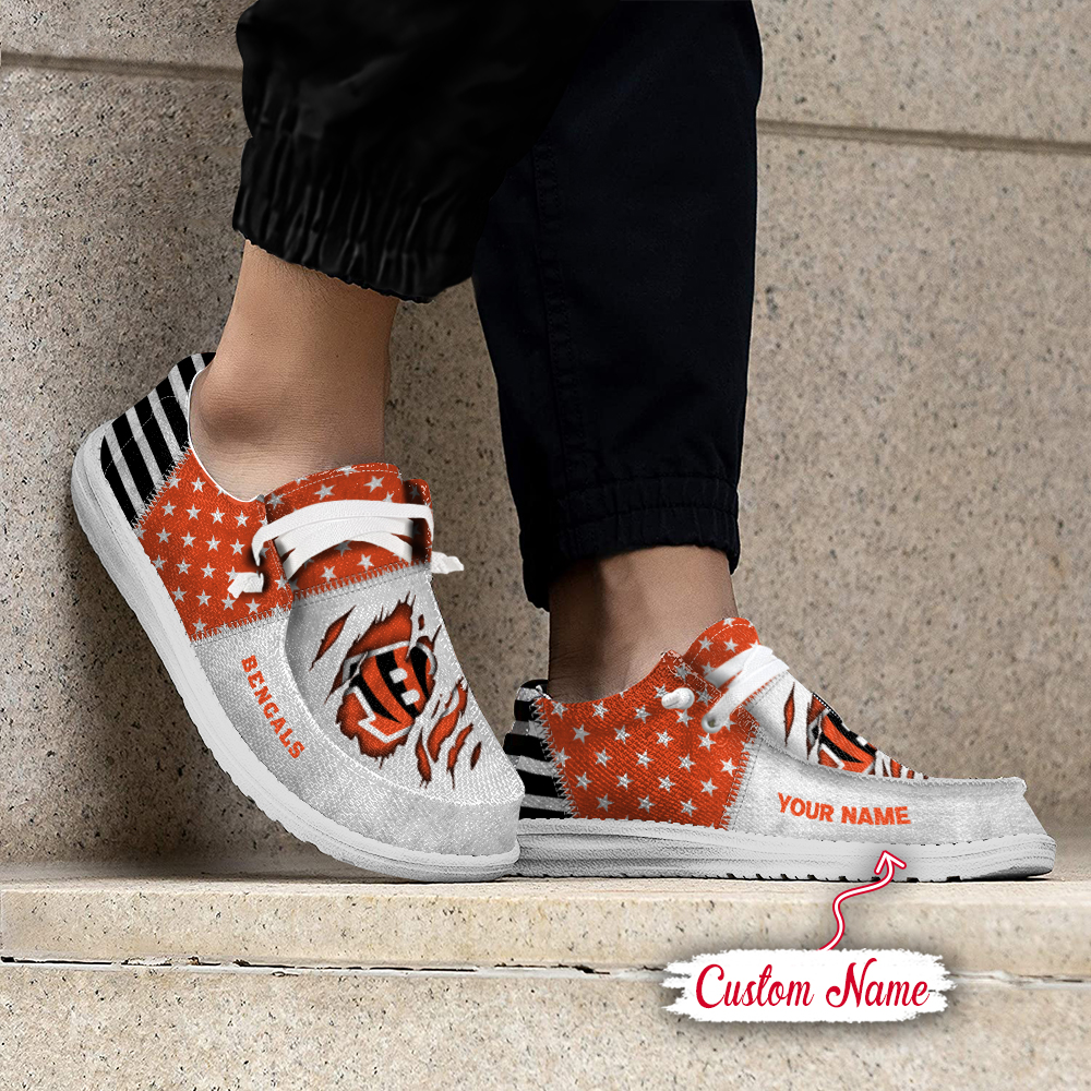 footwearelite cincinnati bengals custom name hey dude shoes ytv1j