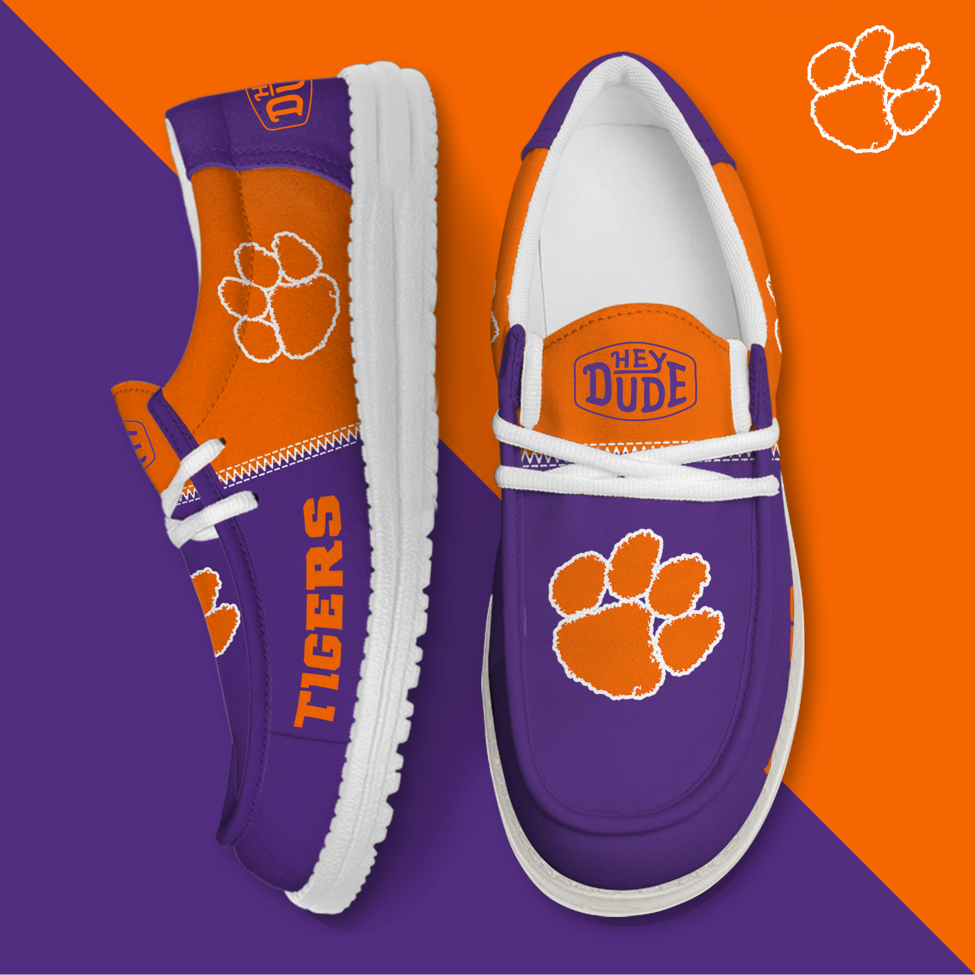 footwearelite clemson tigers custom name hey dude shoes evebj