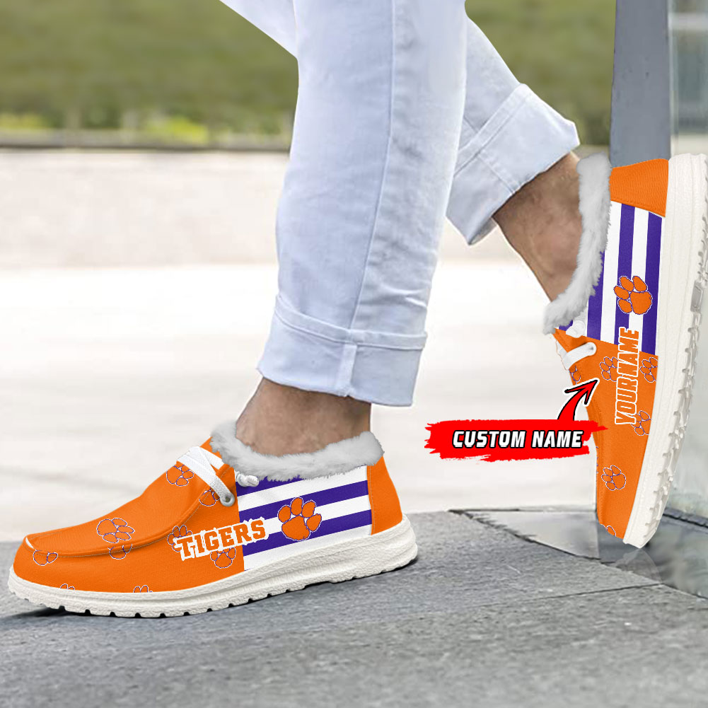 footwearelite clemson tigers custom name hey dude shoes fj45m