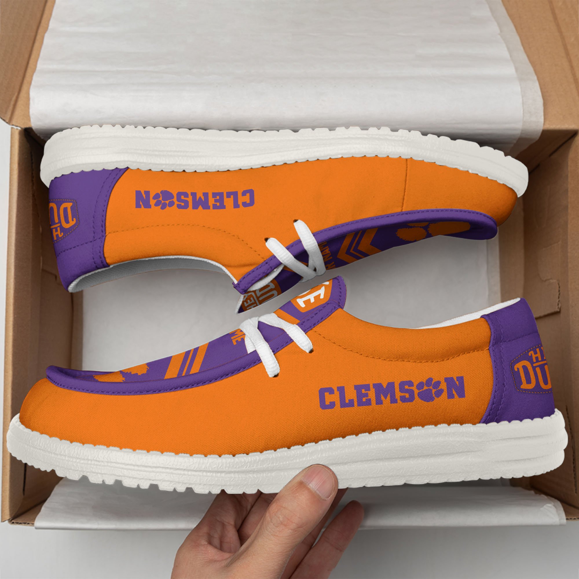 footwearelite clemson tigers custom name hey dude shoes qsanl