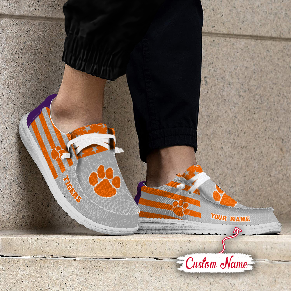 footwearelite clemson tigers custom name hey dude shoes zcpd3