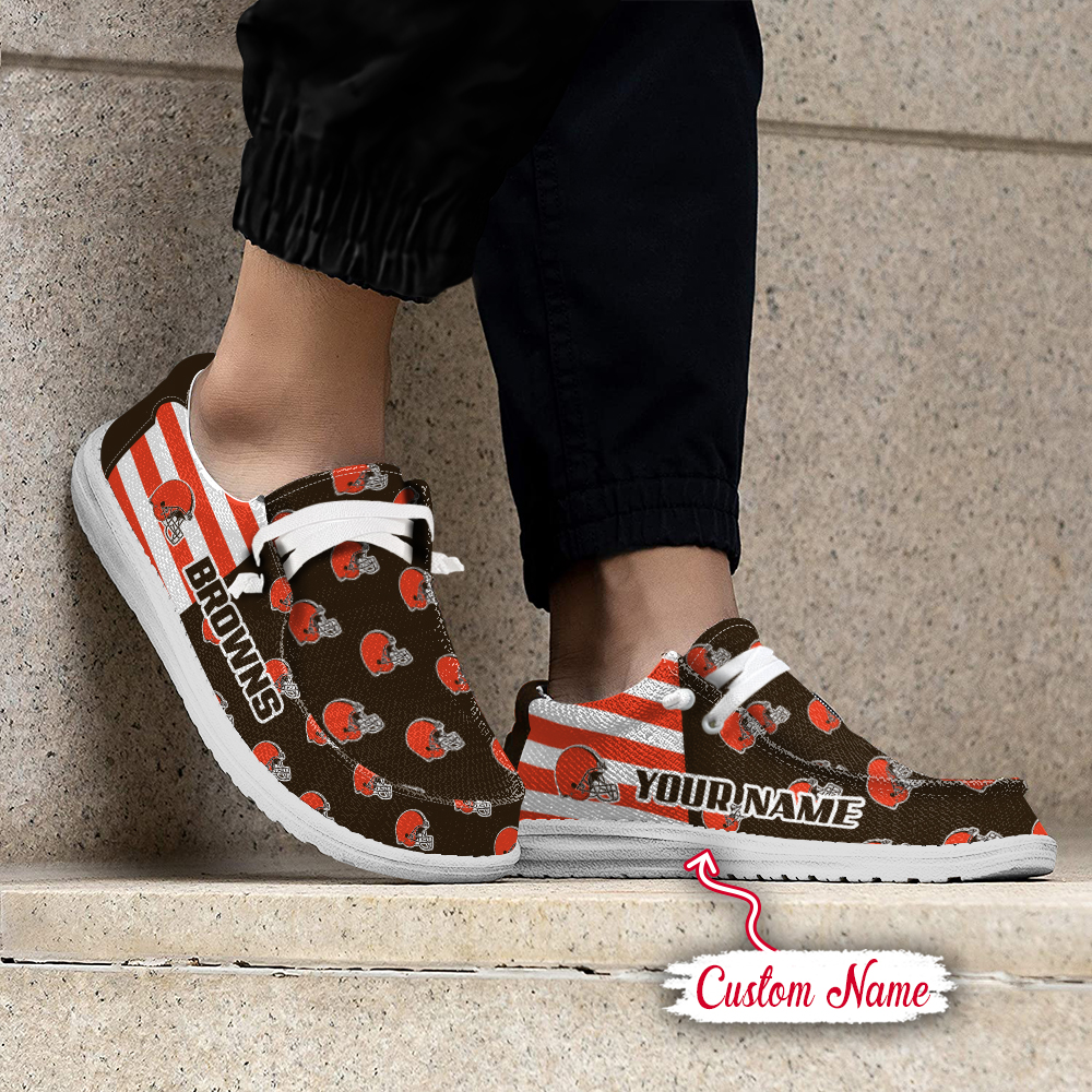 footwearelite cleveland browns custom name hey dude shoes oankp